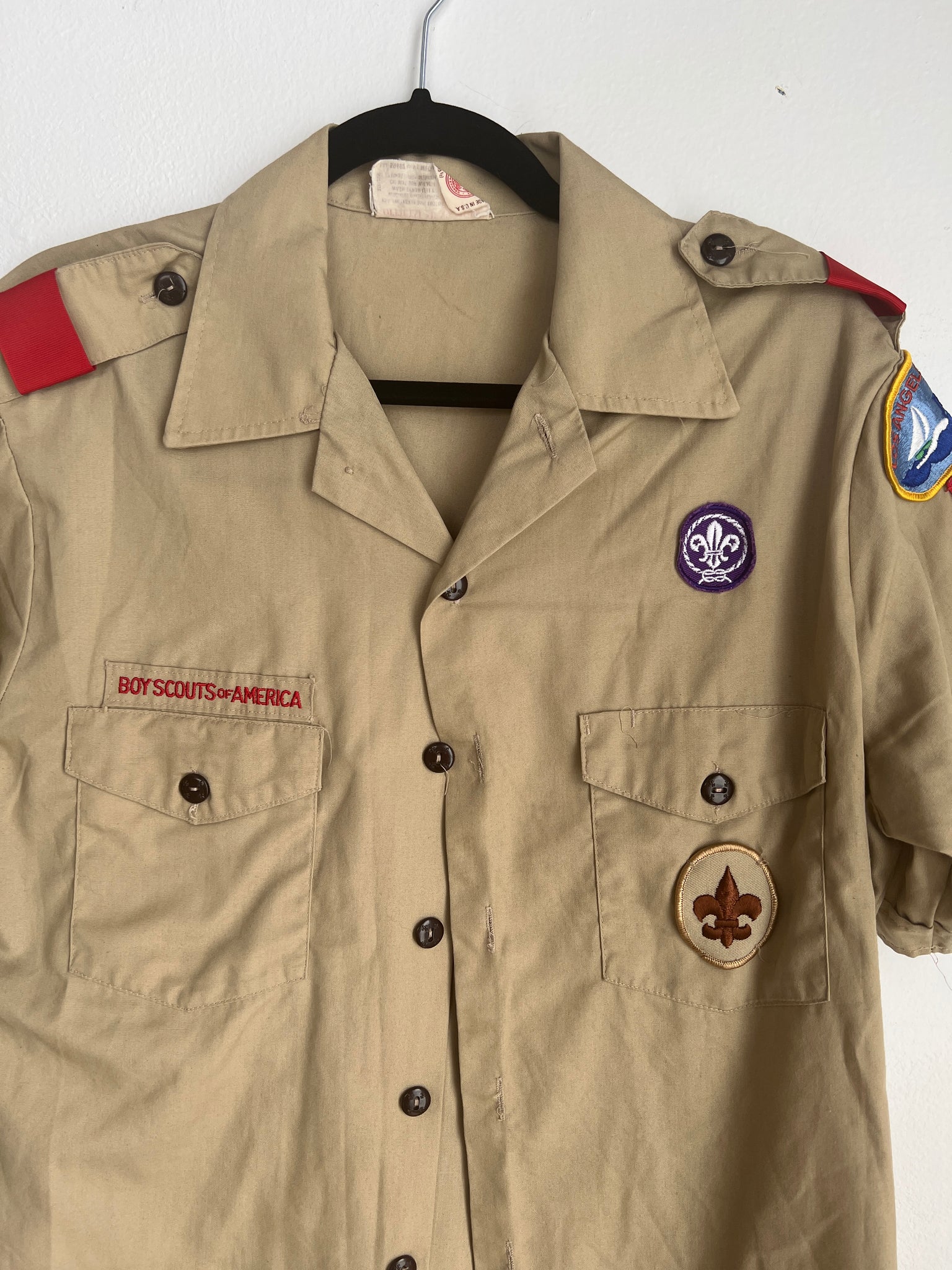 1990s COSTUME- boy scout shirt w/ patches