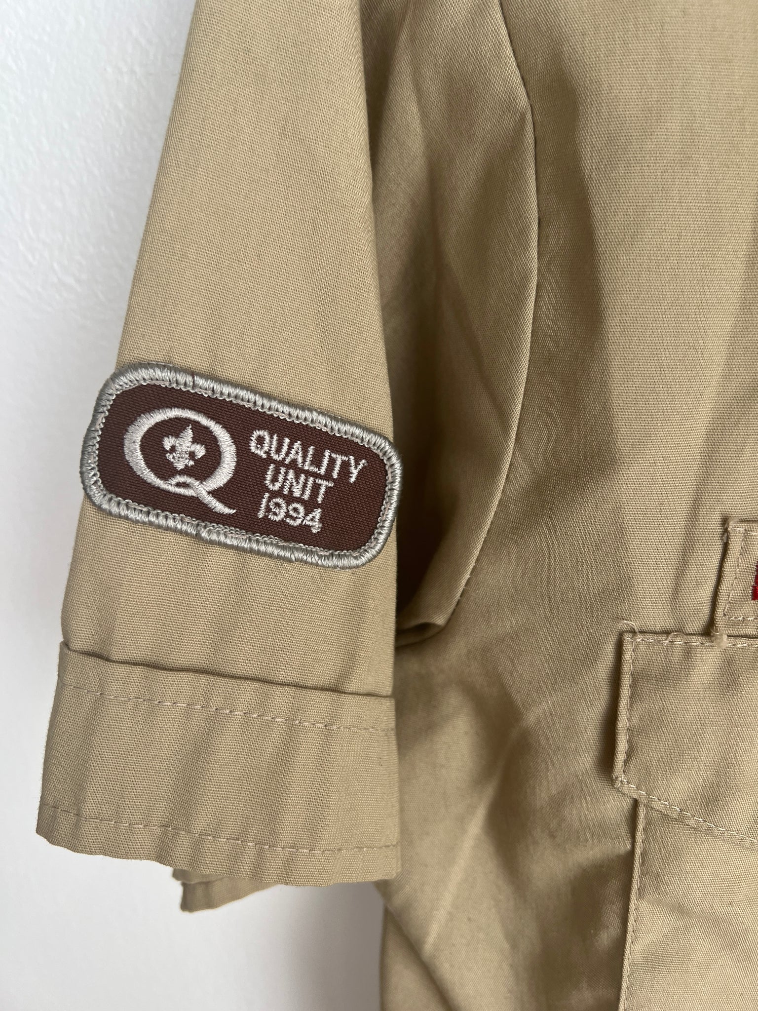 1990s COSTUME- boy scout shirt w/ patches