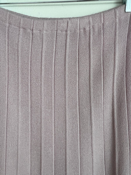 1960s SKIRT- soft pink knit pleated skirt