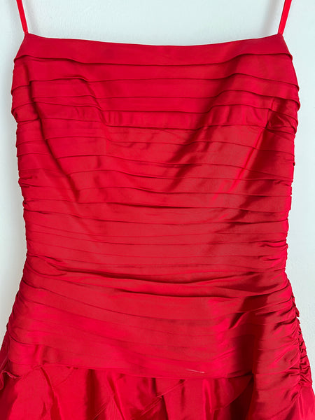 1990s DRESS- Tadashi red tiered party