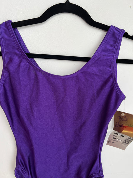 1980s DANCEWEAR- bodysuit- purple tank leotard
