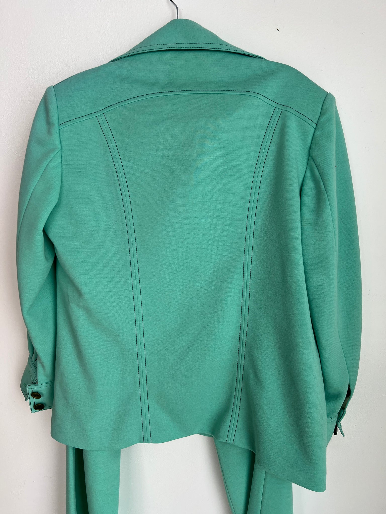 1970s MENS 2 PIECE- SUIT- mint green leisure suit