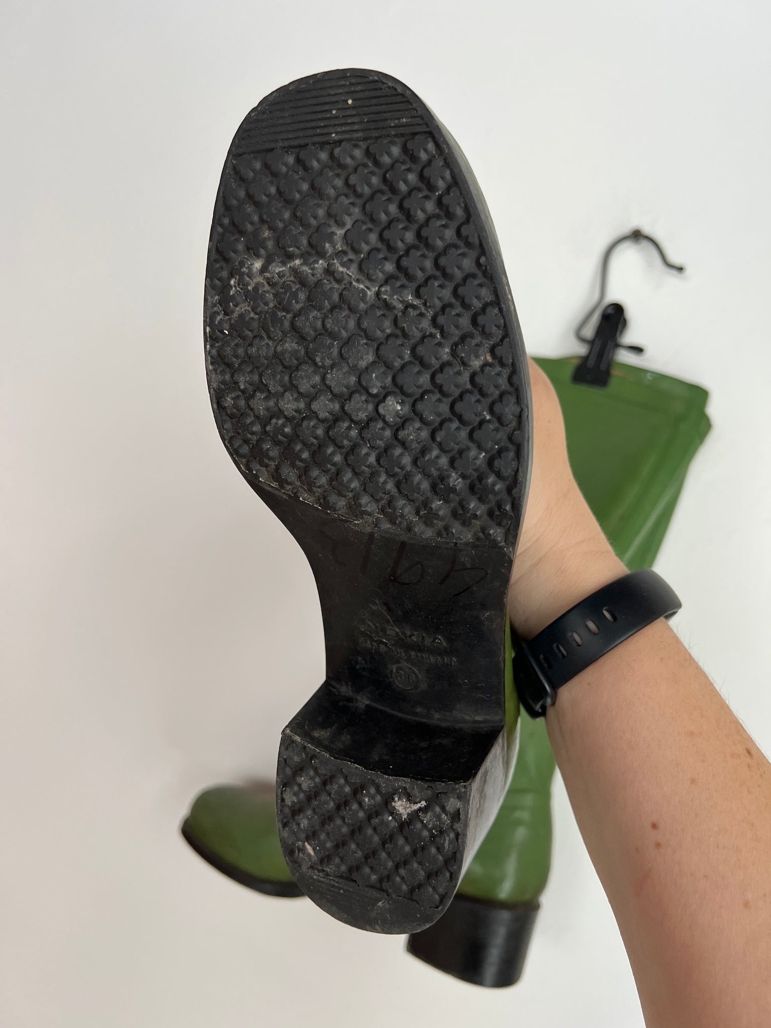 1960s SHOES-BOOTS- Nokia Finland green rainboots