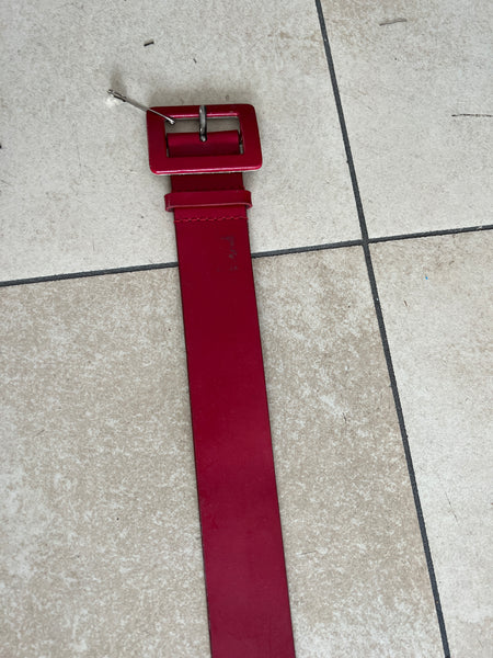 1990 ACCESSORIES- BELT- Red leather wide