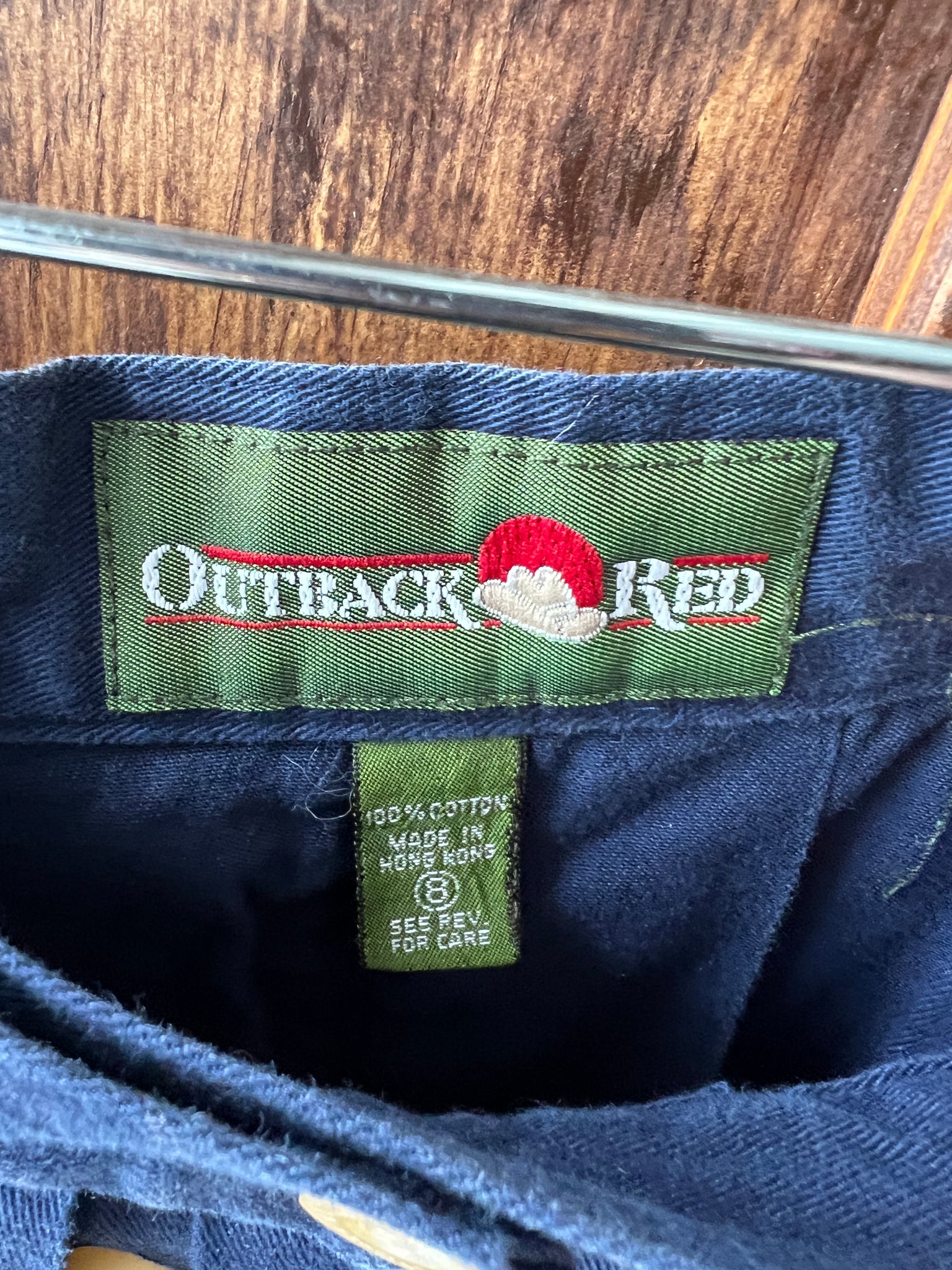 1990s SKIRT- Outback Red navy midi w/ buttons