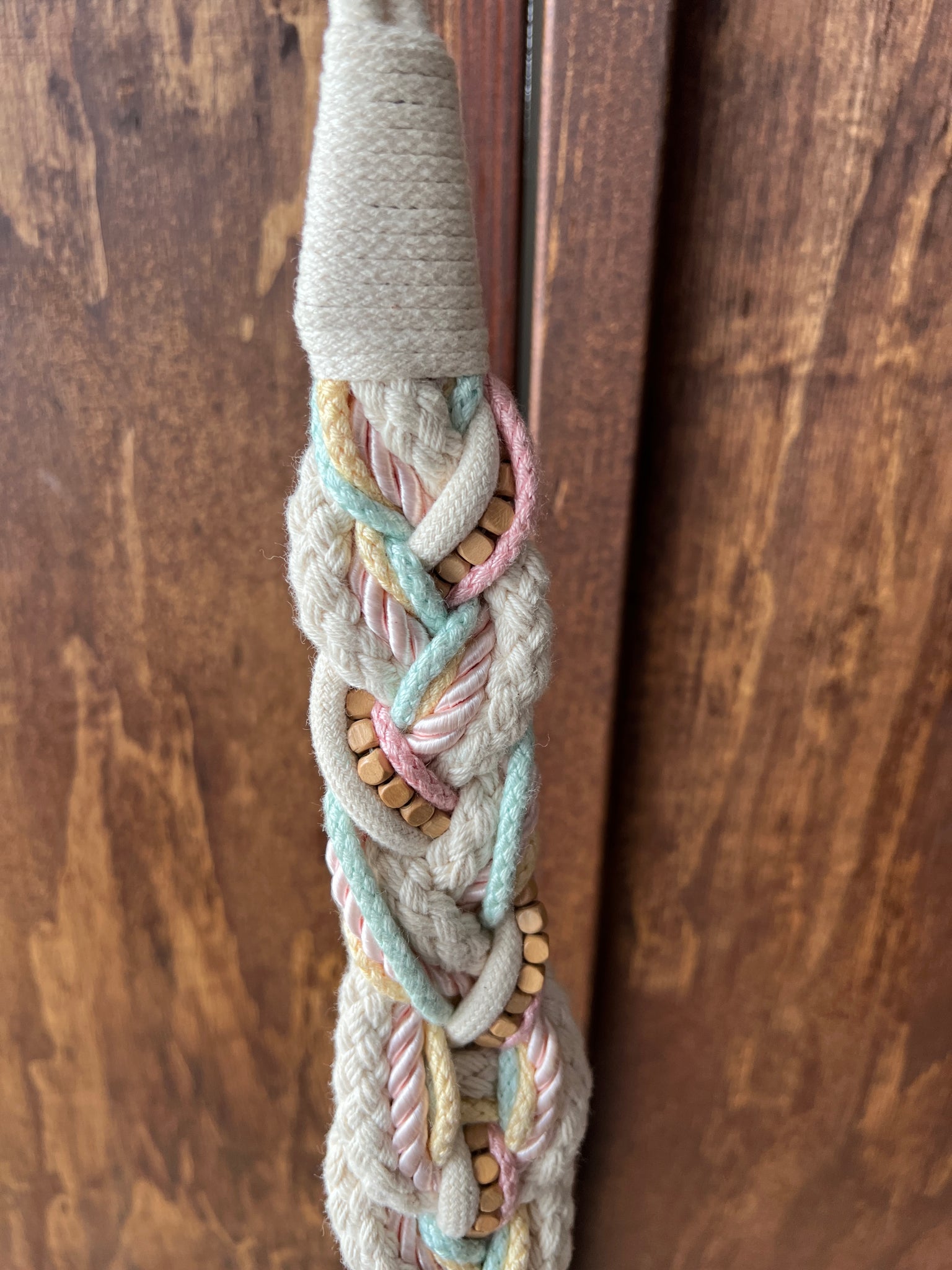 1980s ACCESSORIES- BELT- braided rope cream