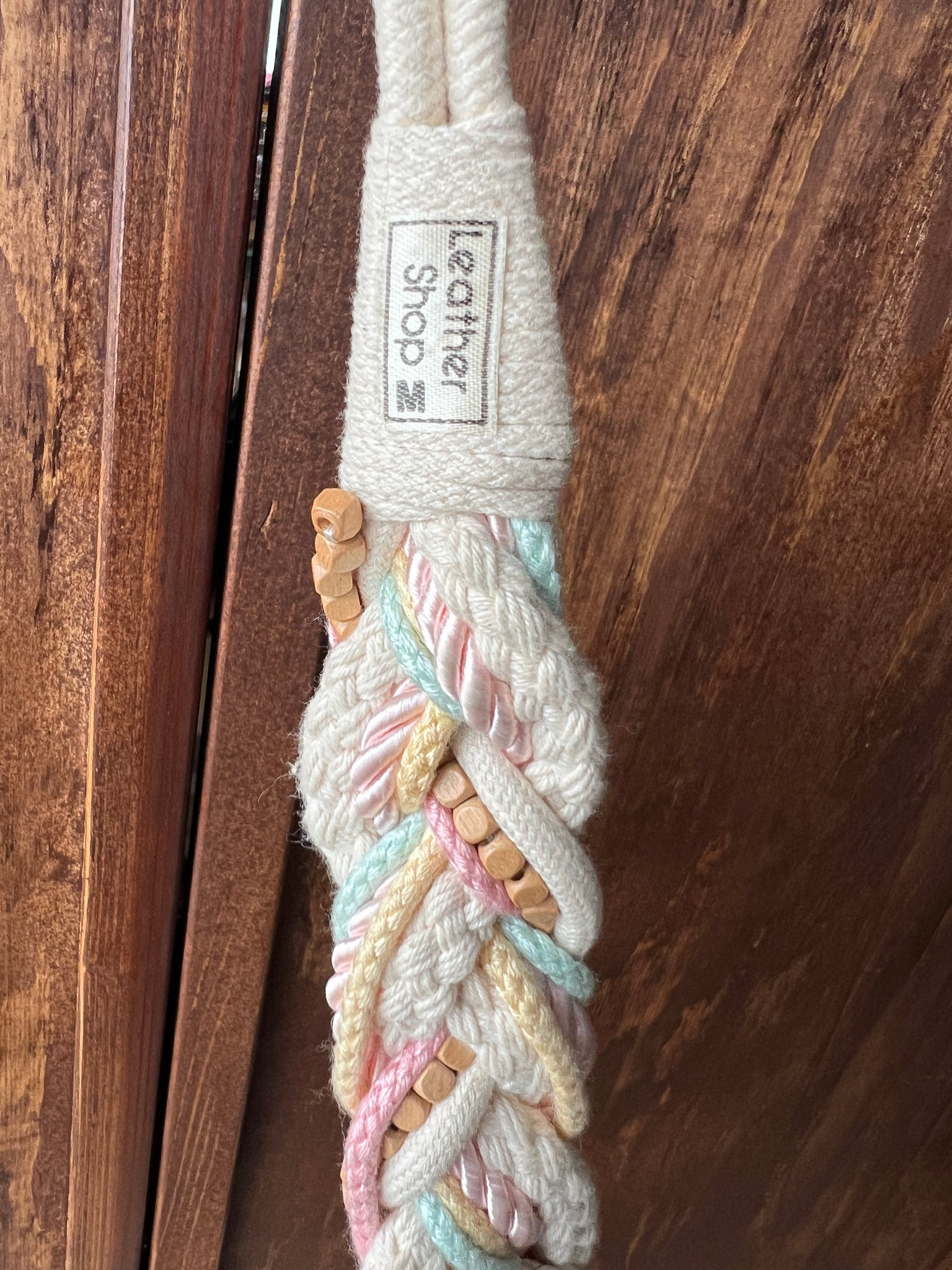 1980s ACCESSORIES- BELT- braided rope cream
