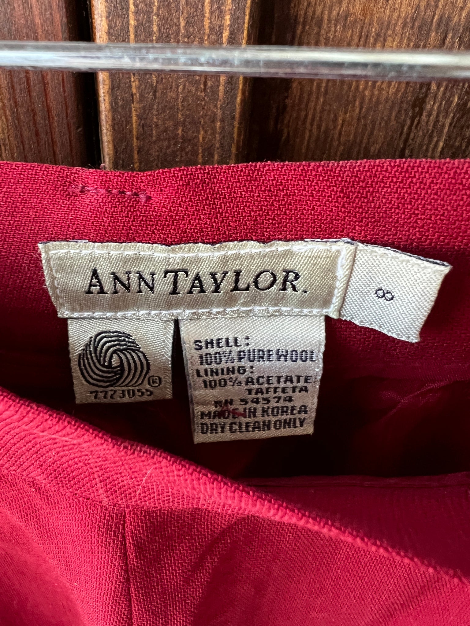 1990s PANTS- Ann Taylor merlot wool flat front