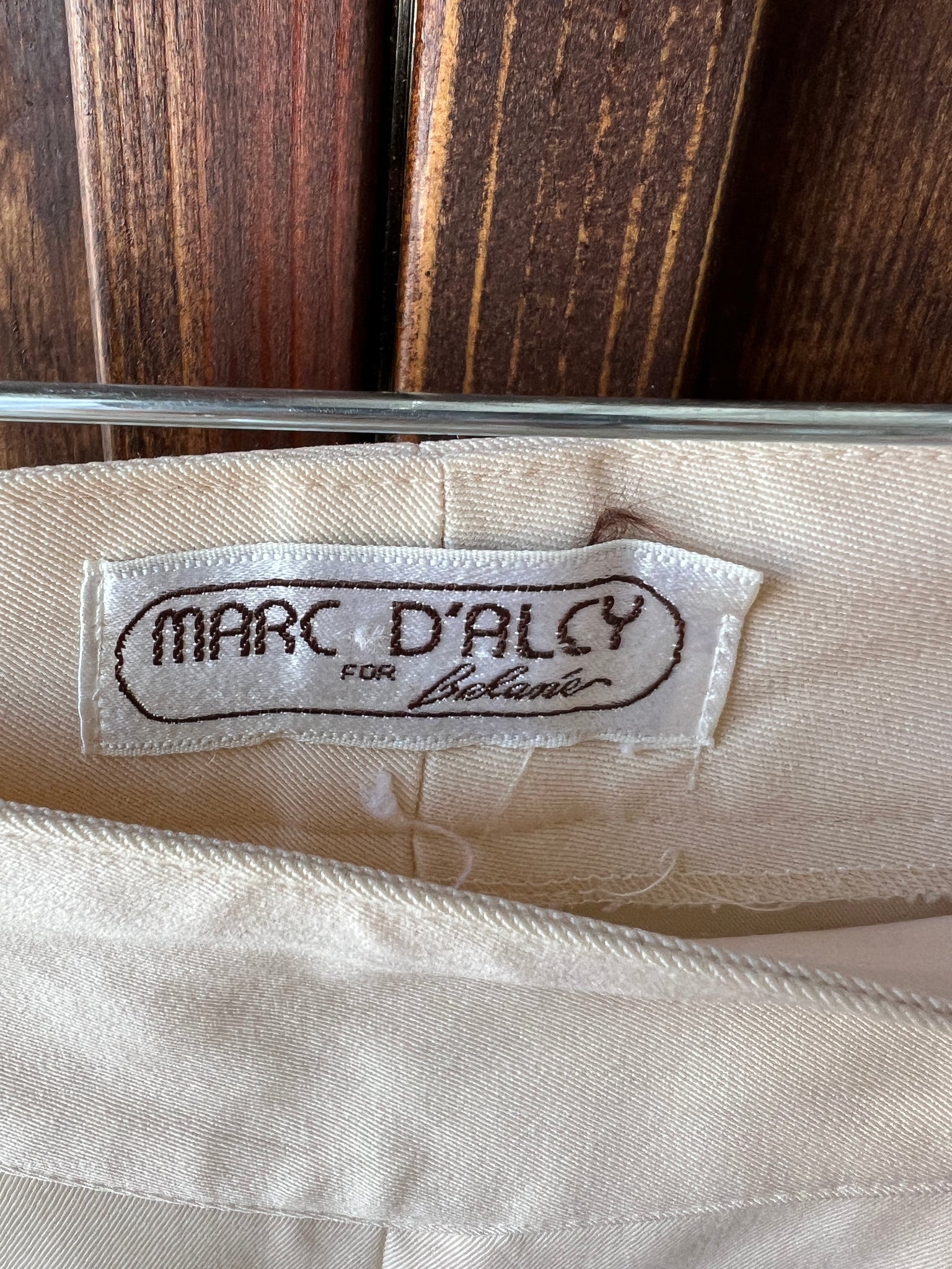 1990s PANTS- Marc D'Alcy cream side botton