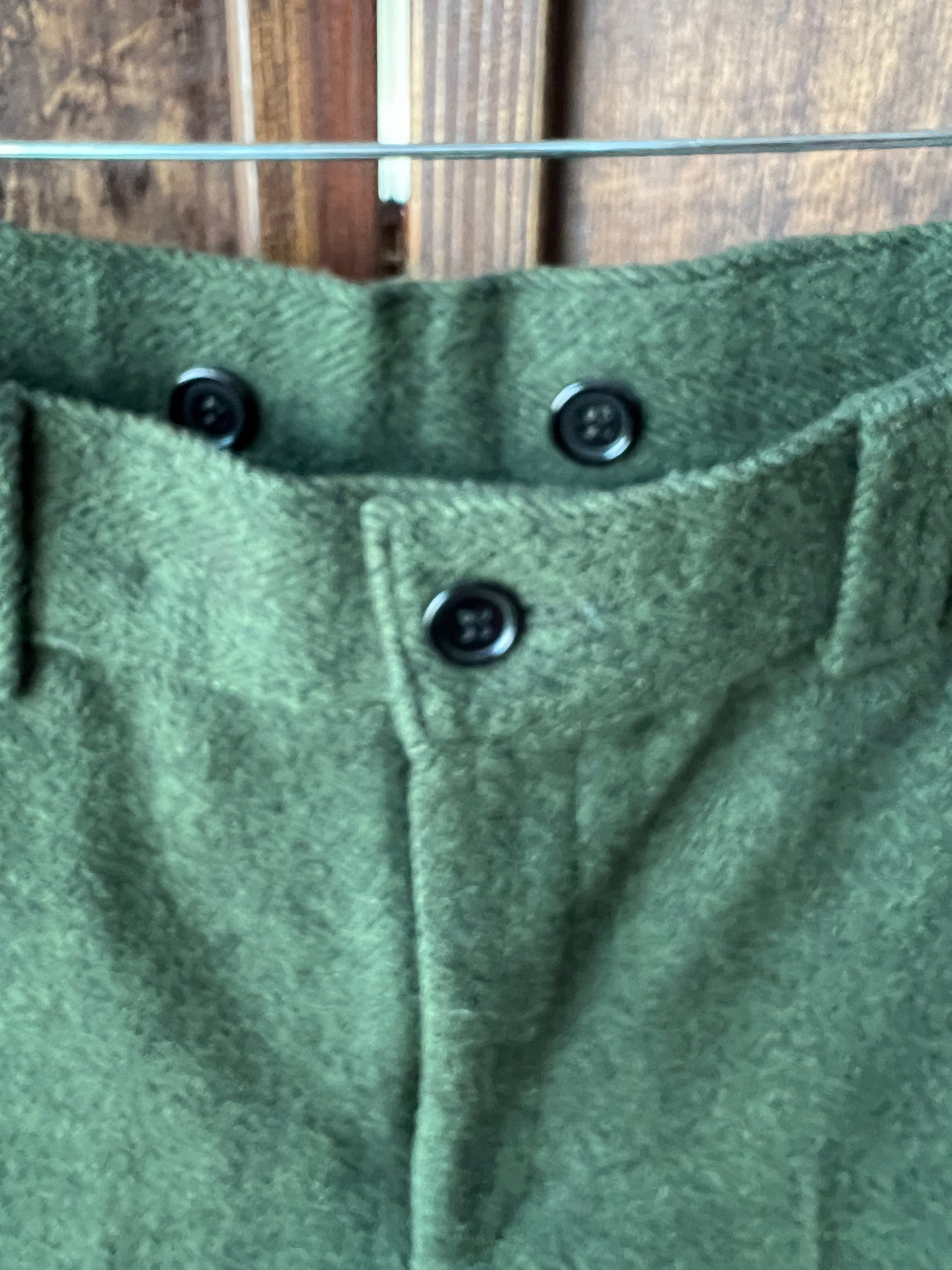 1970s MENS PANTS- Olive green boiled wool