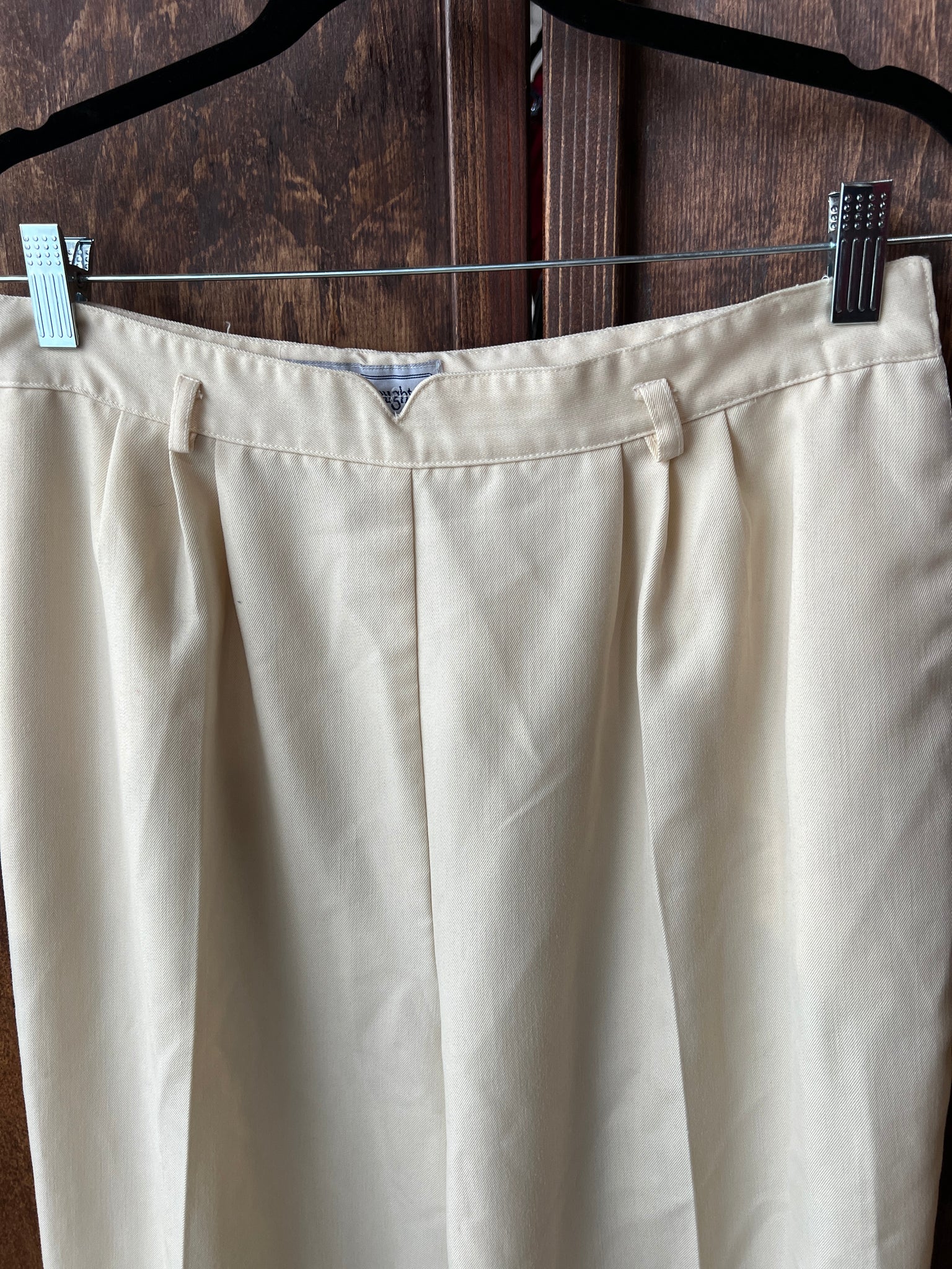 1980s PANTS- Norton McNaughton cream side zip slacks