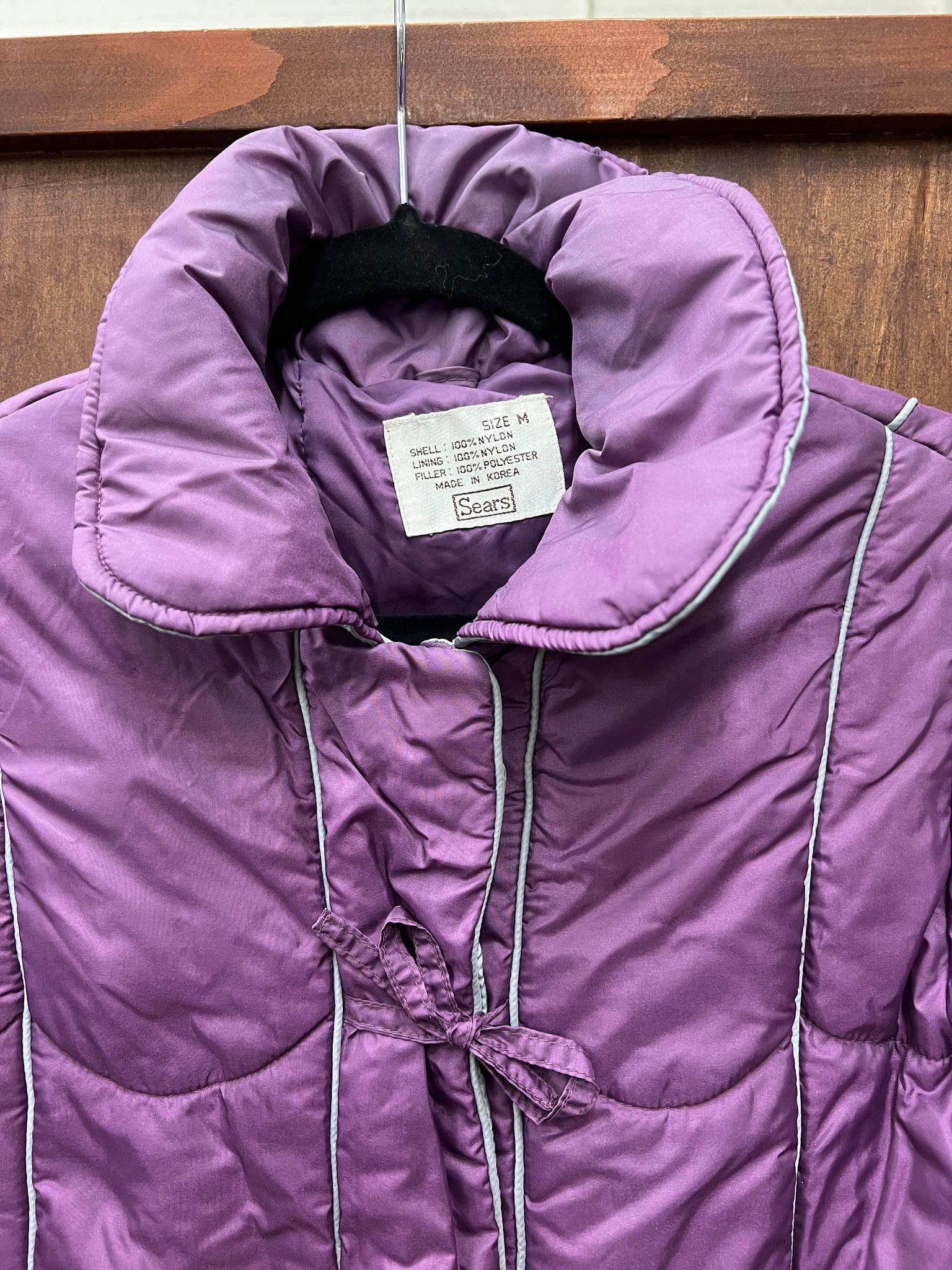 1980s JACKET- COAT- Sears purple winter puffy coat