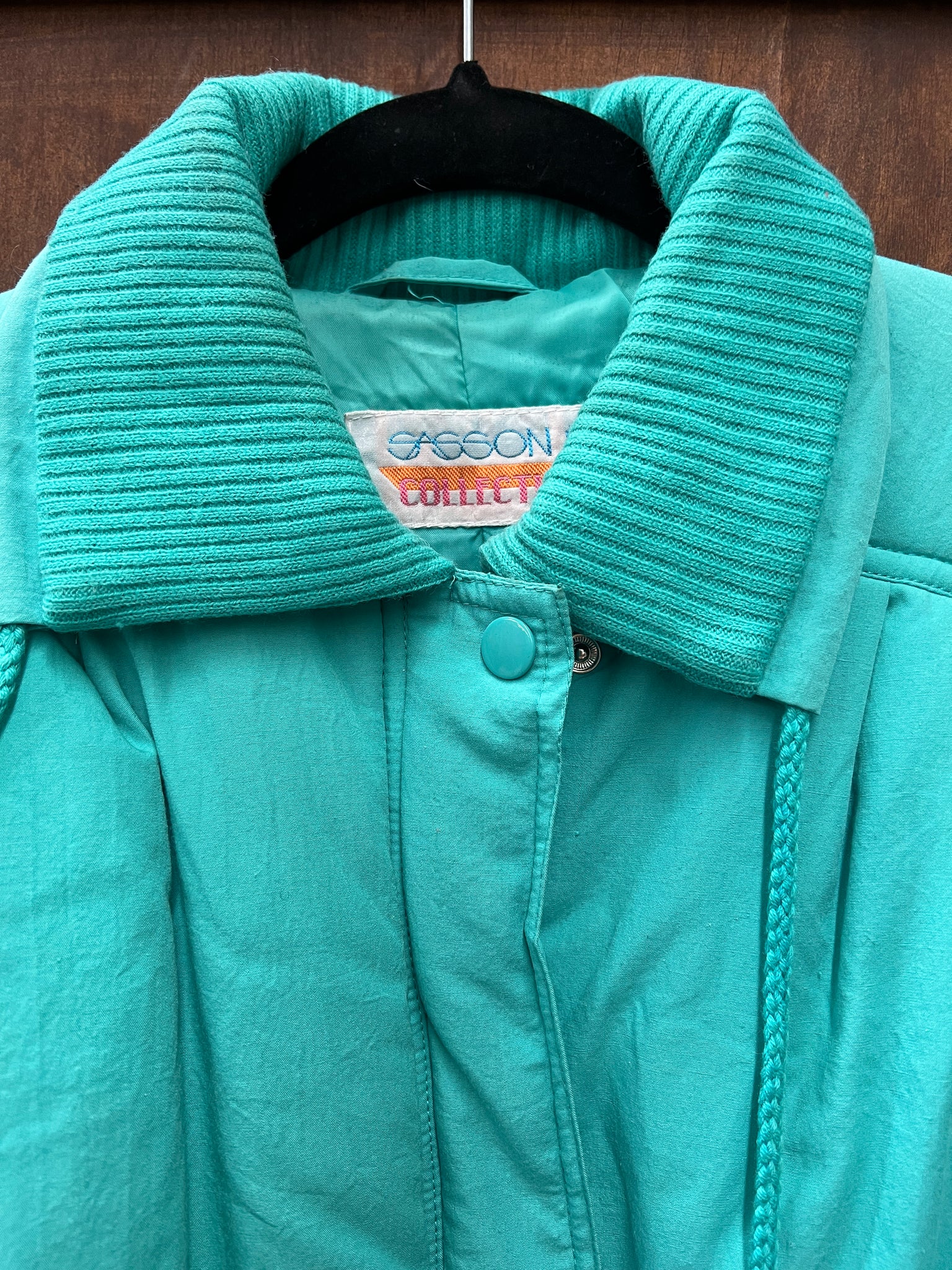 1980s JACKET- COAT- Sasson Teal short winter coat