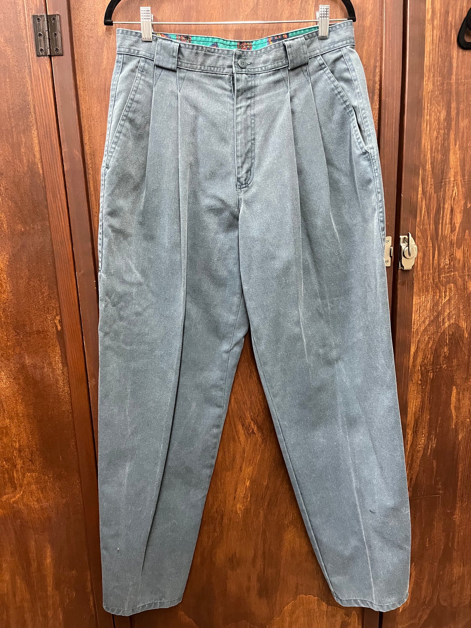 1990s MENS PANTS- Bugle Boy slate grey slacks