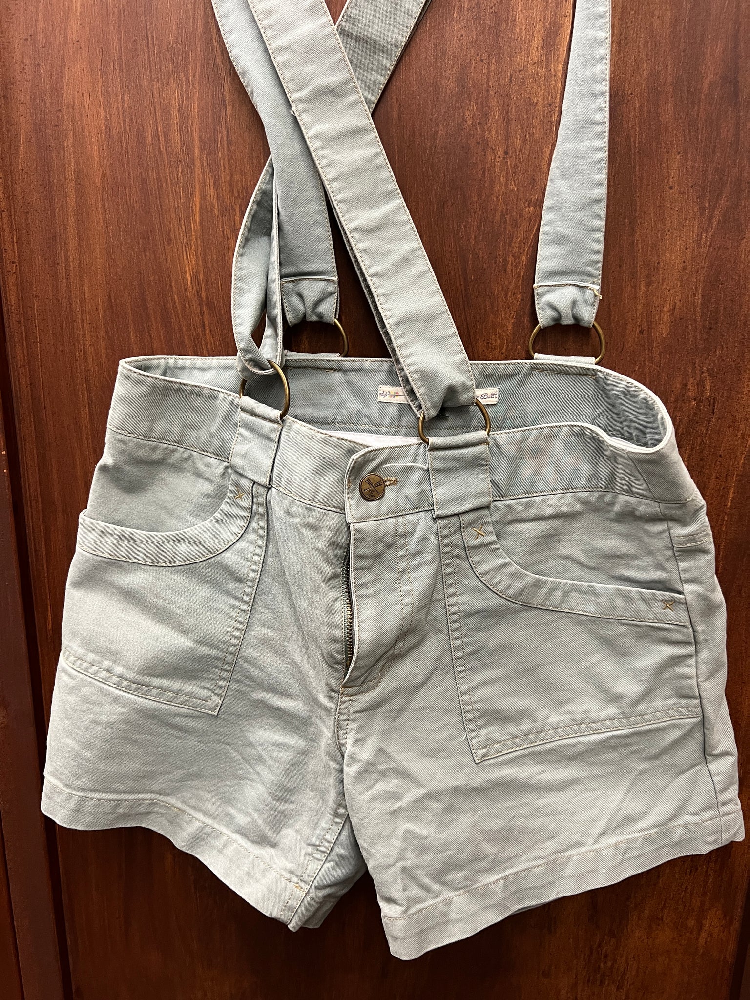 2000+ SHORTS- Built By Wendy sage green suspenders