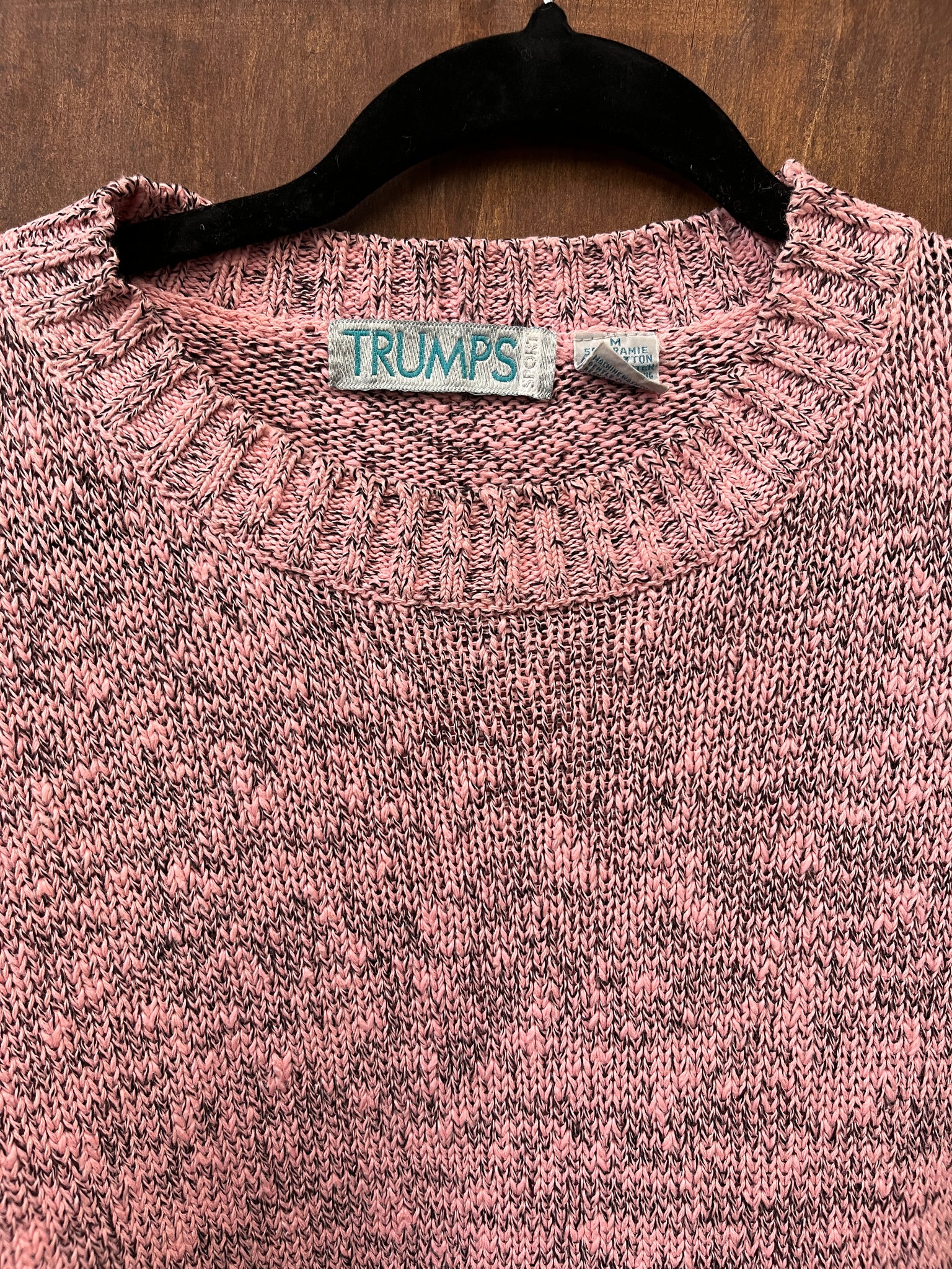 1990s SWEATER- Trumps pink heather oversized sweater