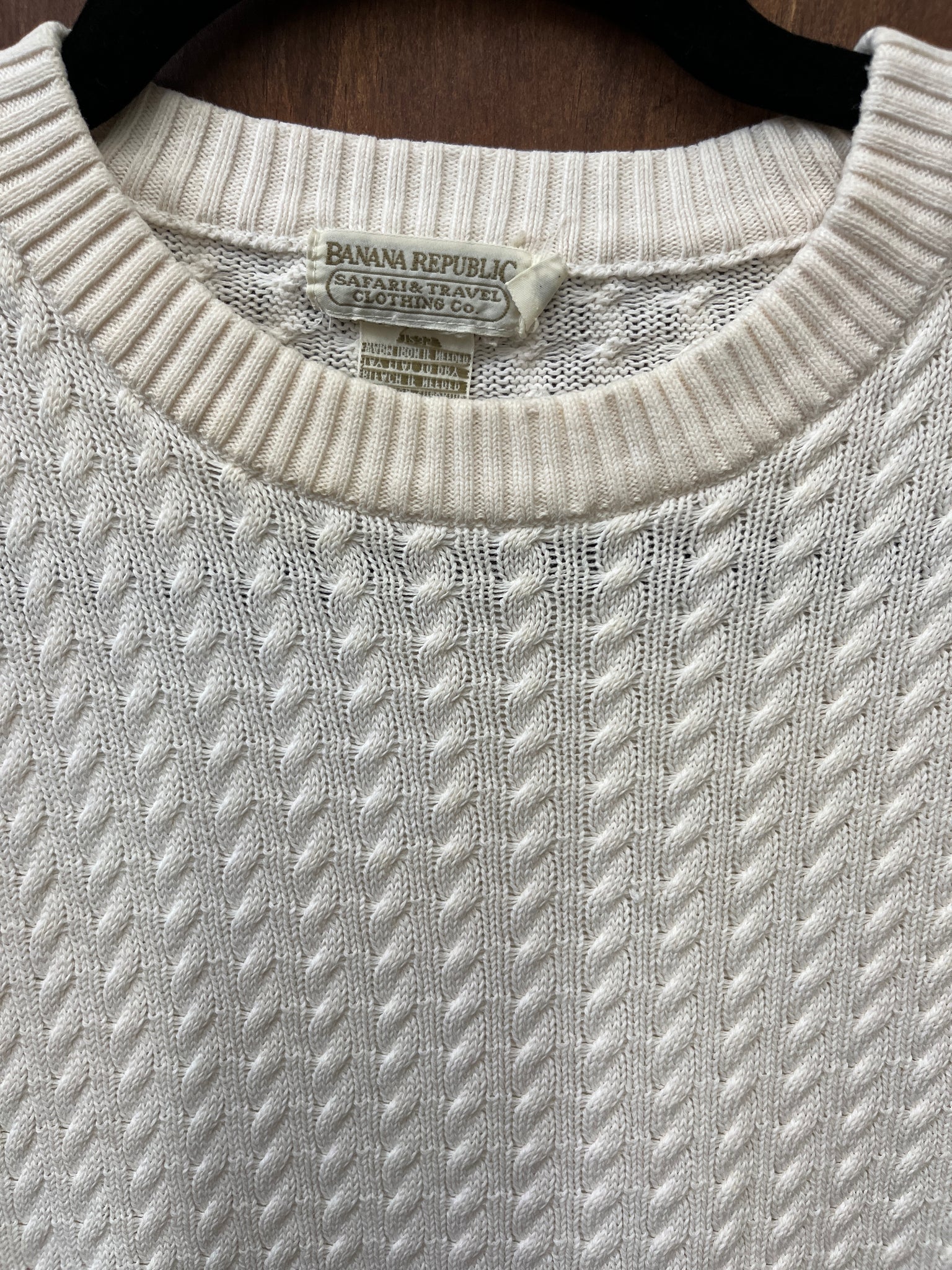 1990s SWEATER- Banana Republic cream cotton knit