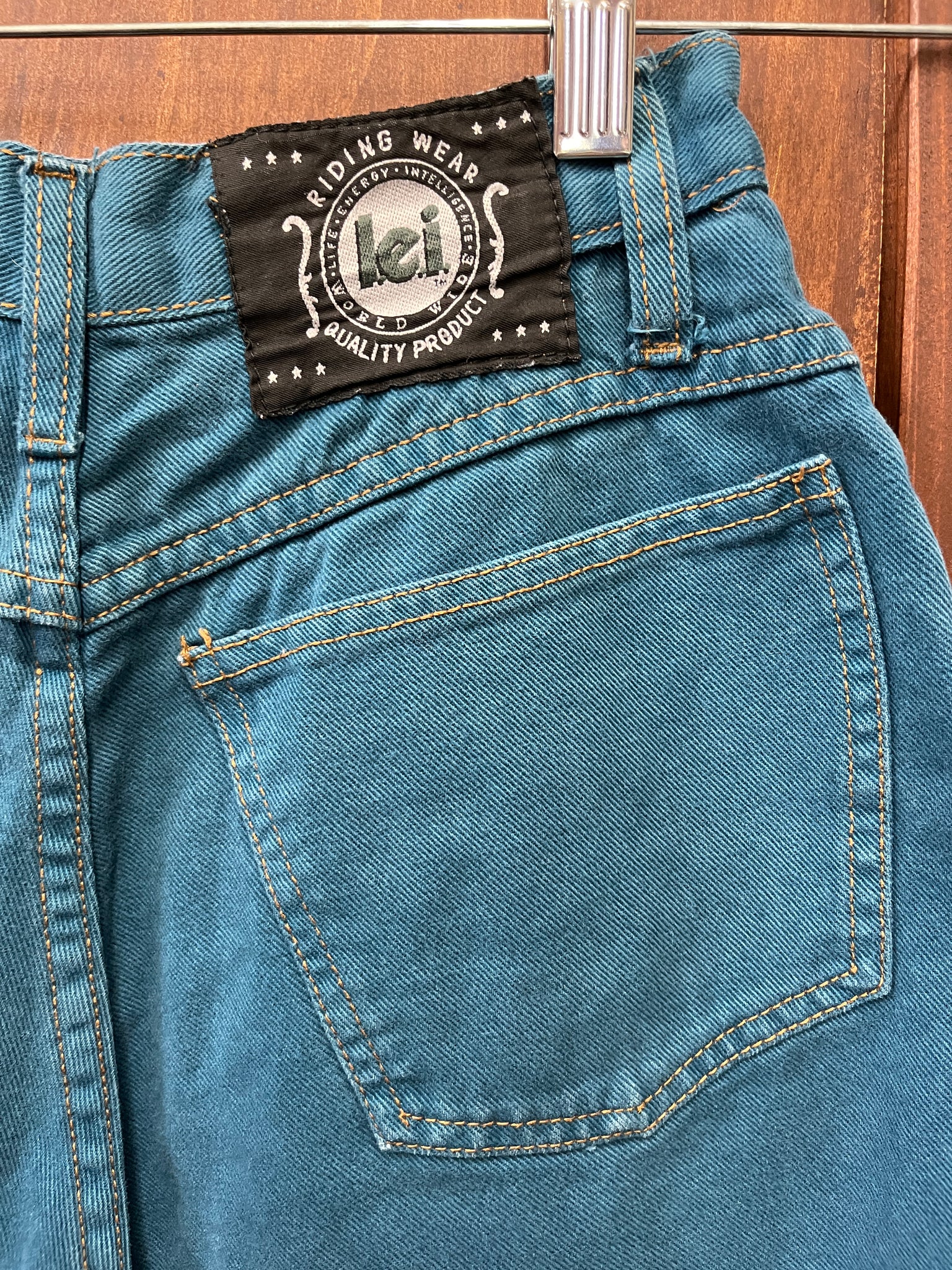 1990s SHORTS- LEI drk teal buttonfront