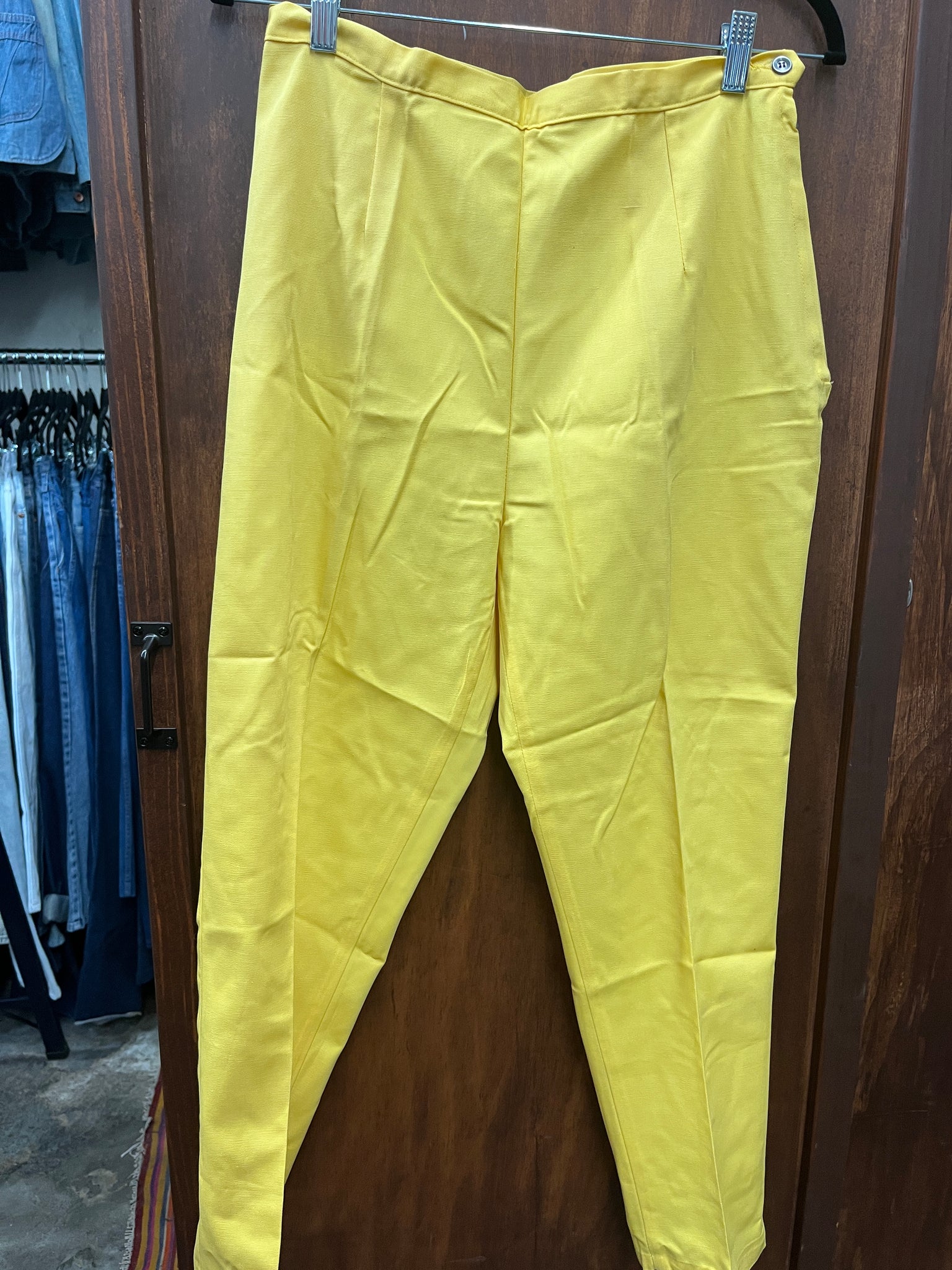 1960s MULTIPLES- PANTS-Never Needs Pressing-bright yellow cigarette