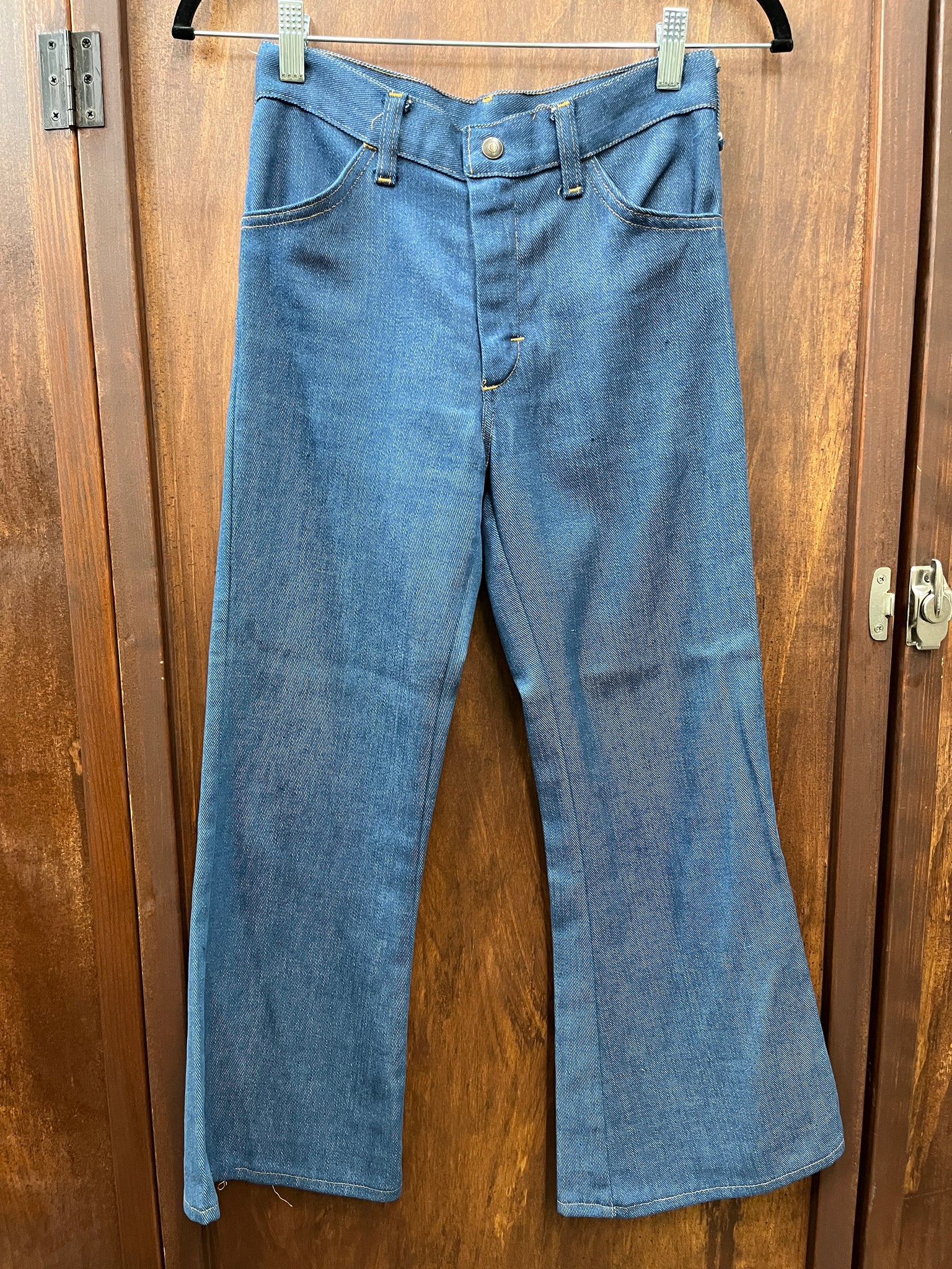 1960s KIDS JEANS- bellbottom jeans dark wash back tab