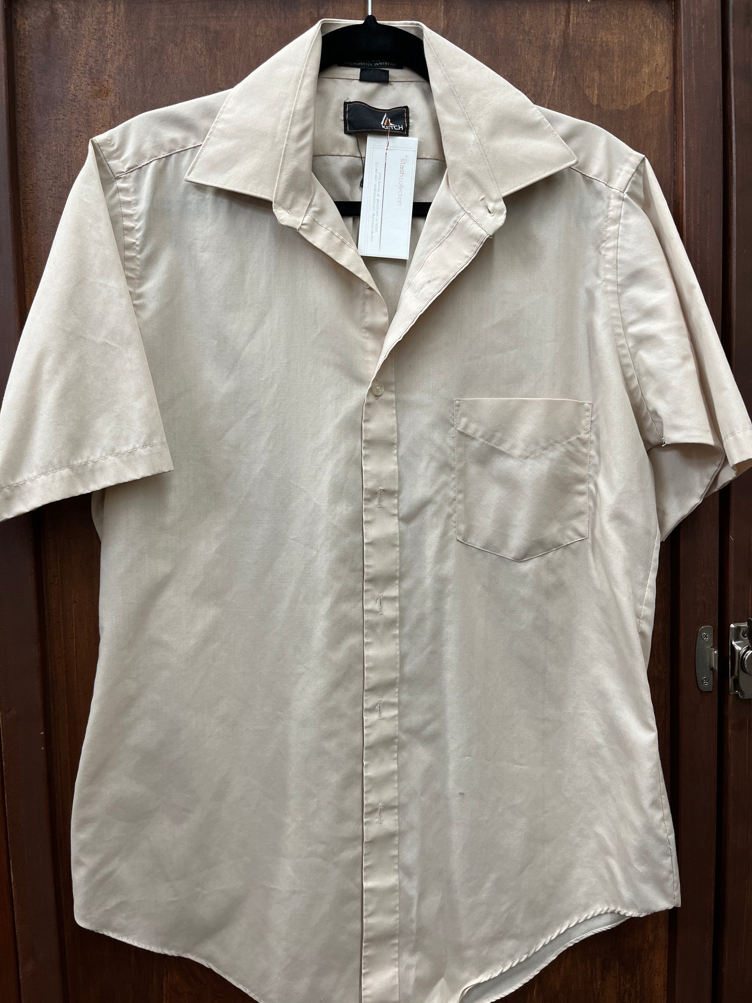 1960s MENS TOP- Ketch sand s/s