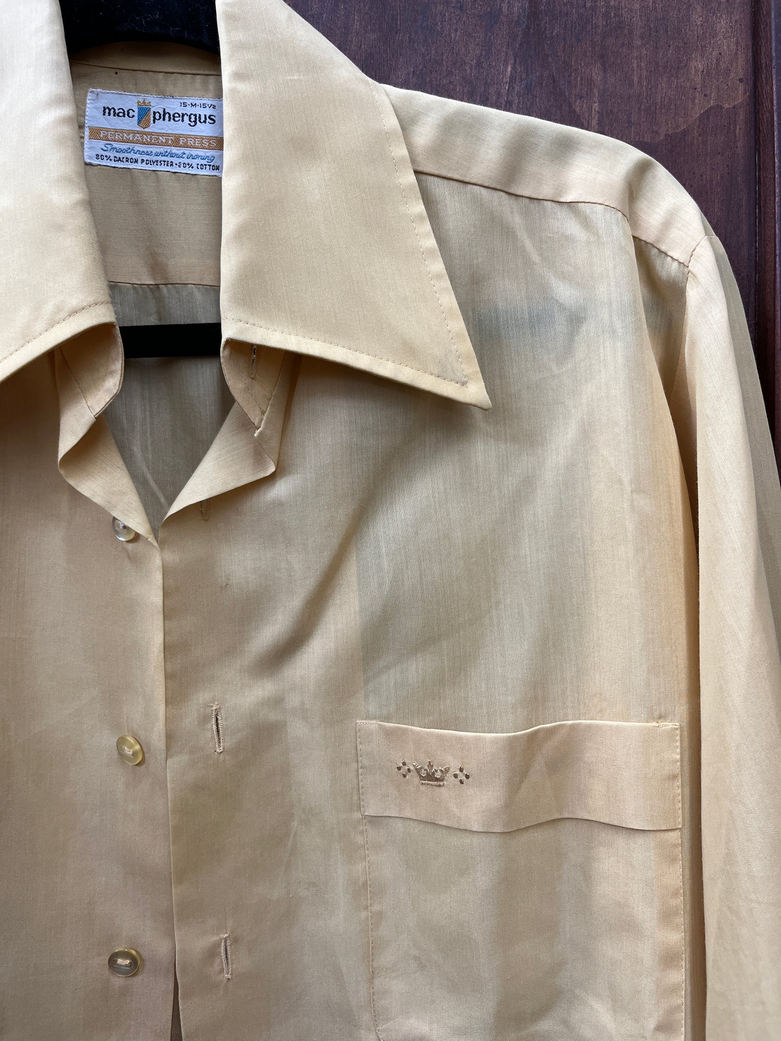1960s MENS TOP- Mac Phergus goldenrod l/s