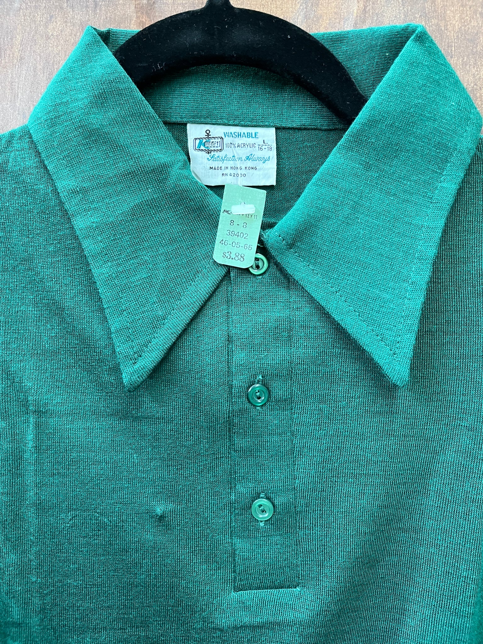 1960s KIDS TOP- boys long sleeve forrest green