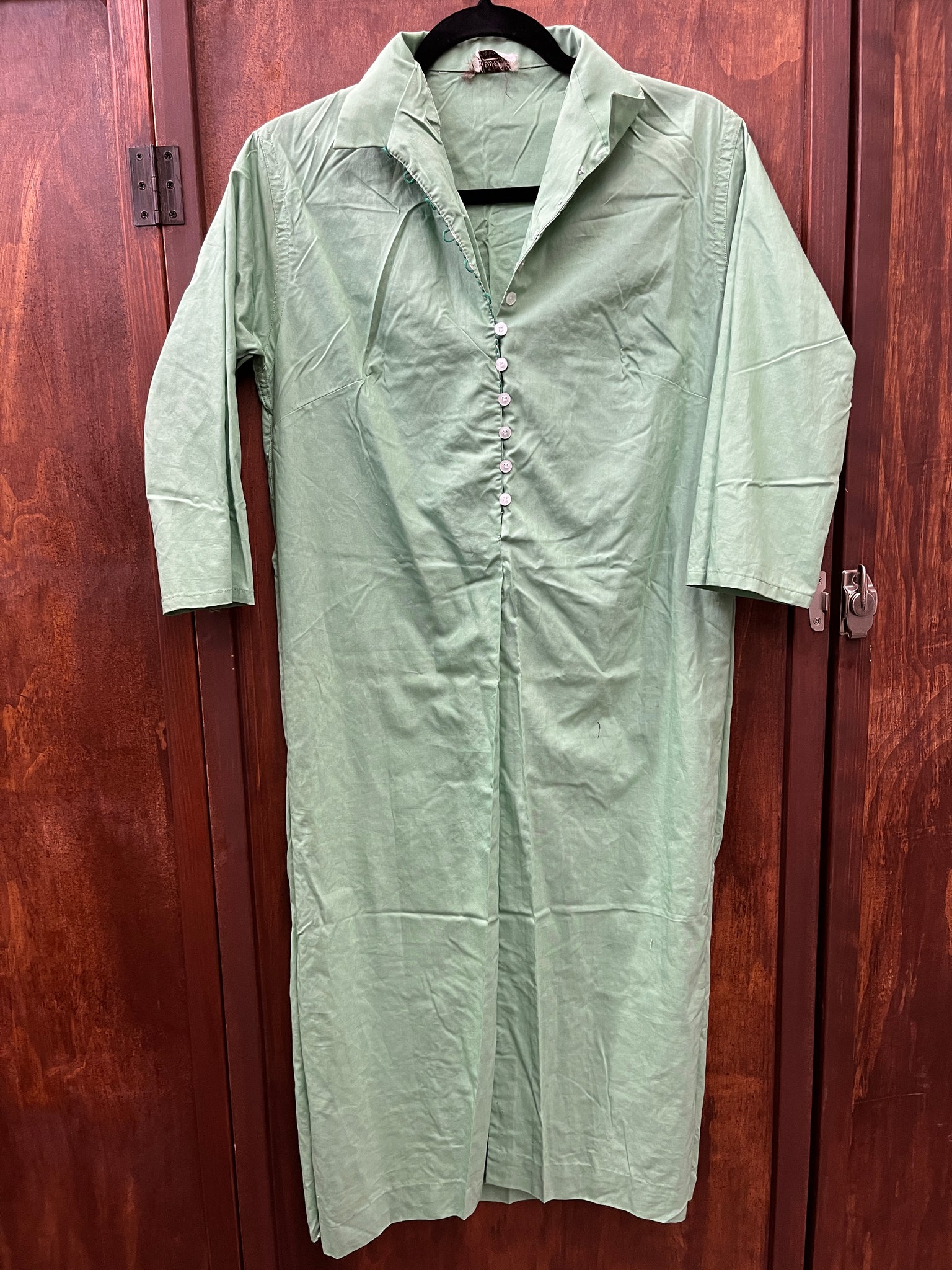 1960s DRESS- Jewel kelly green shirt dress