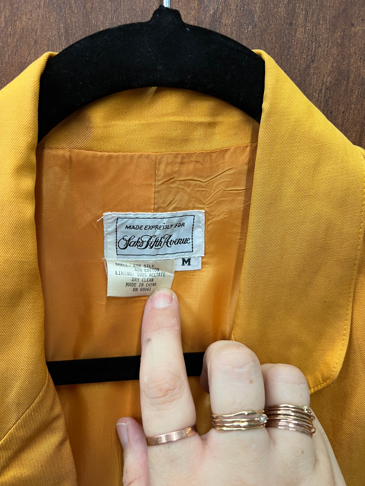 1980s JACKET- SAks Fifth Avenue goldenrod oversize blazer