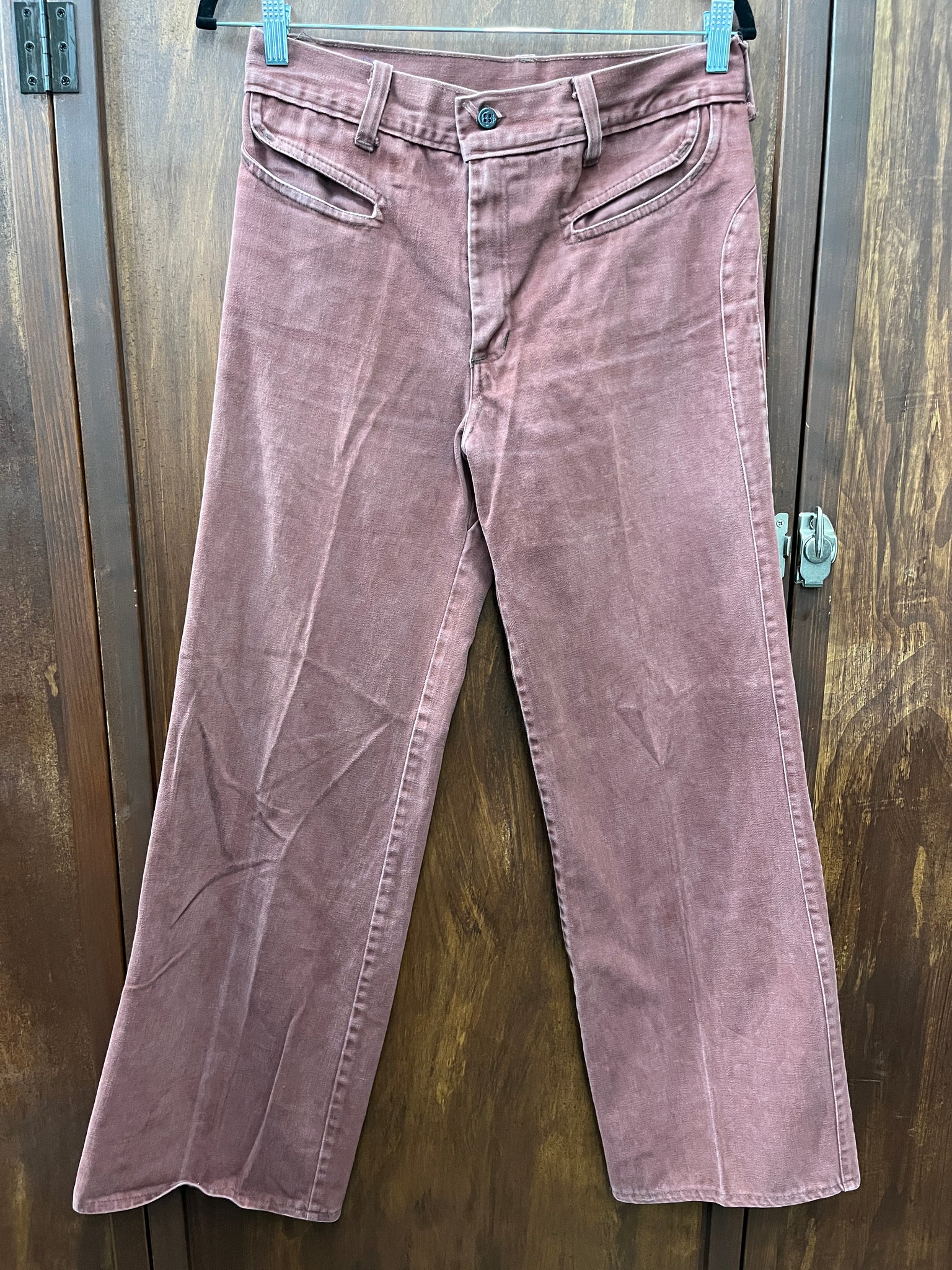 1970s JEANS- Specifics- Rust with pocket details