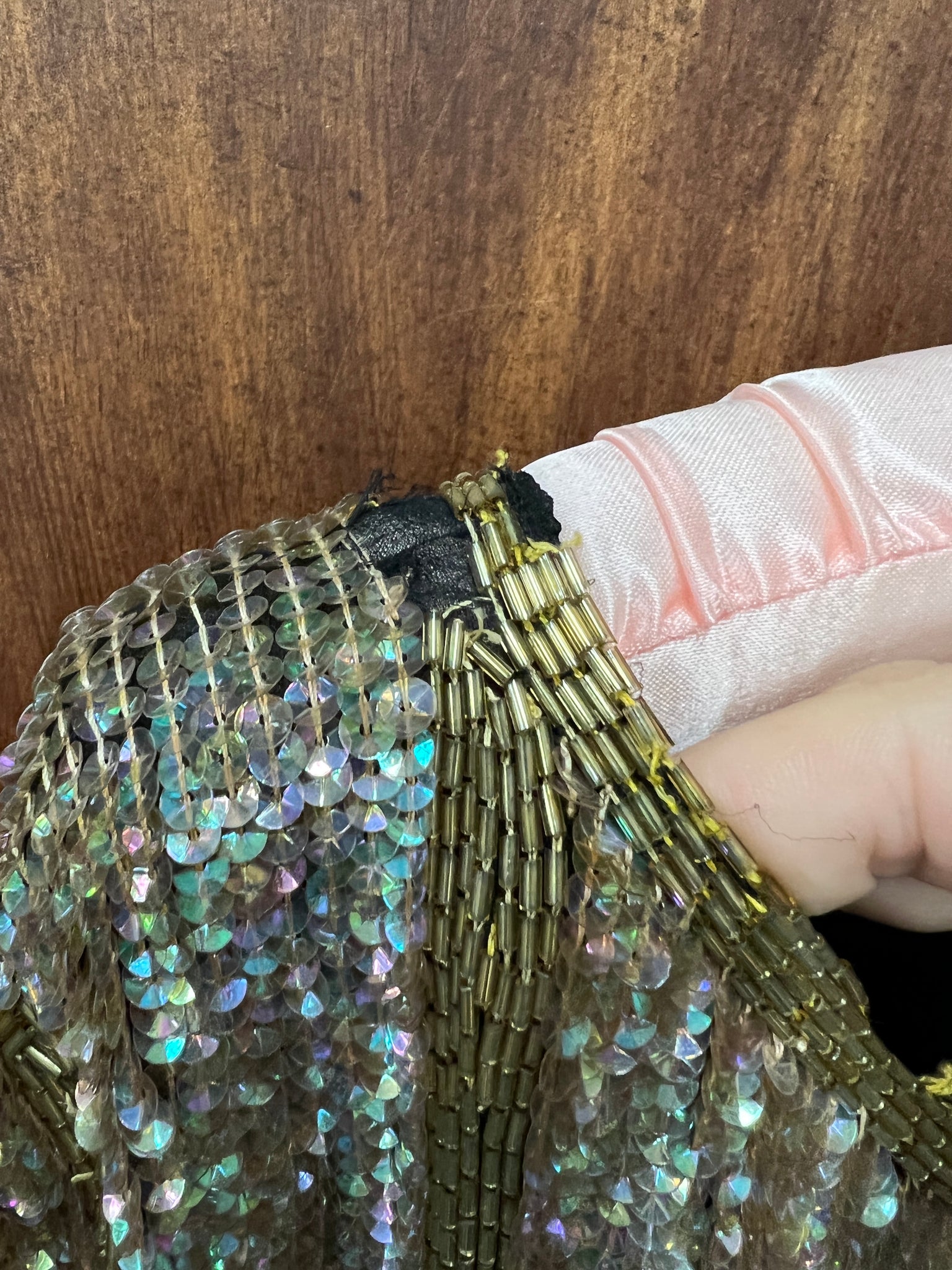 RENTAL 1960S Dress- gold beaded tunic