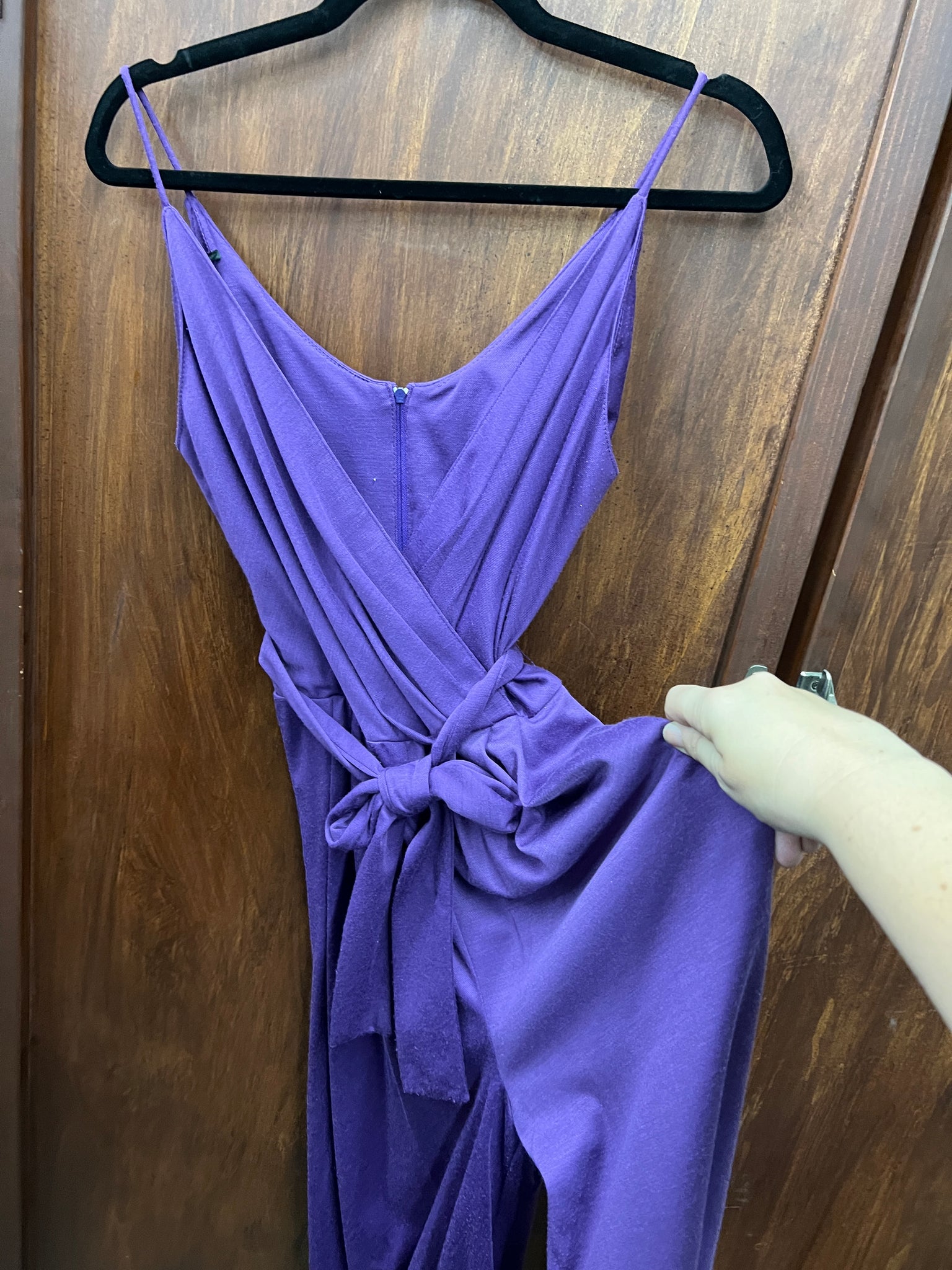 1970s -DRESS- Jumpsuit- Purple balloon pants disco