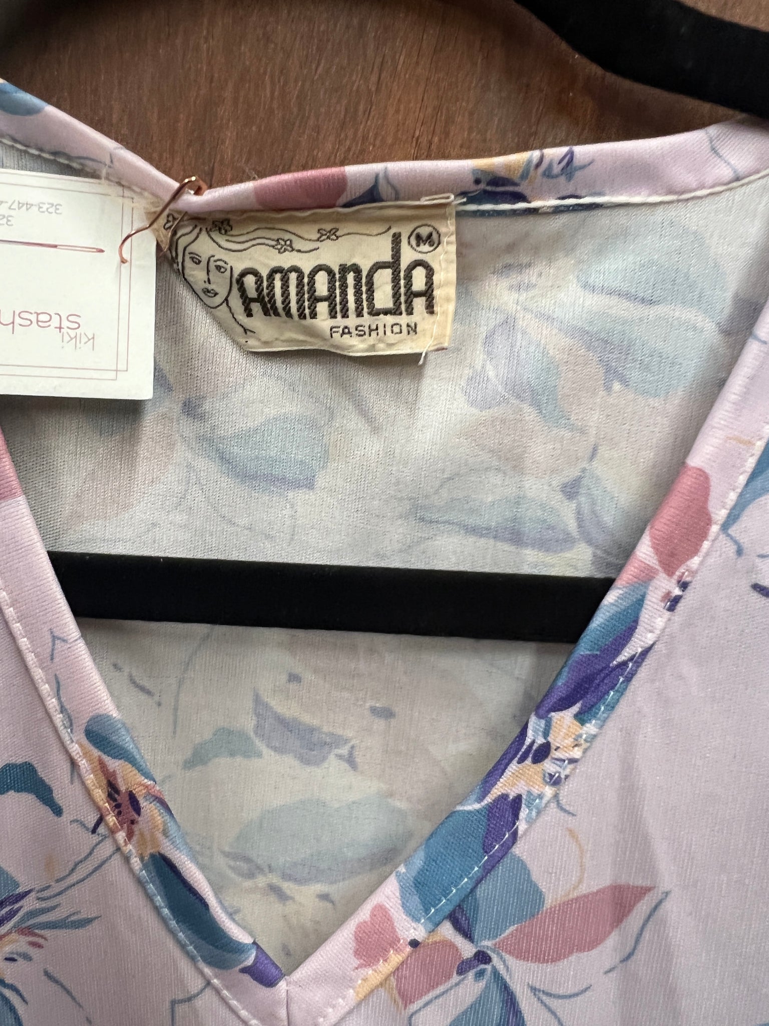 1970s -DRESS- Amanda lavender print sleeveless