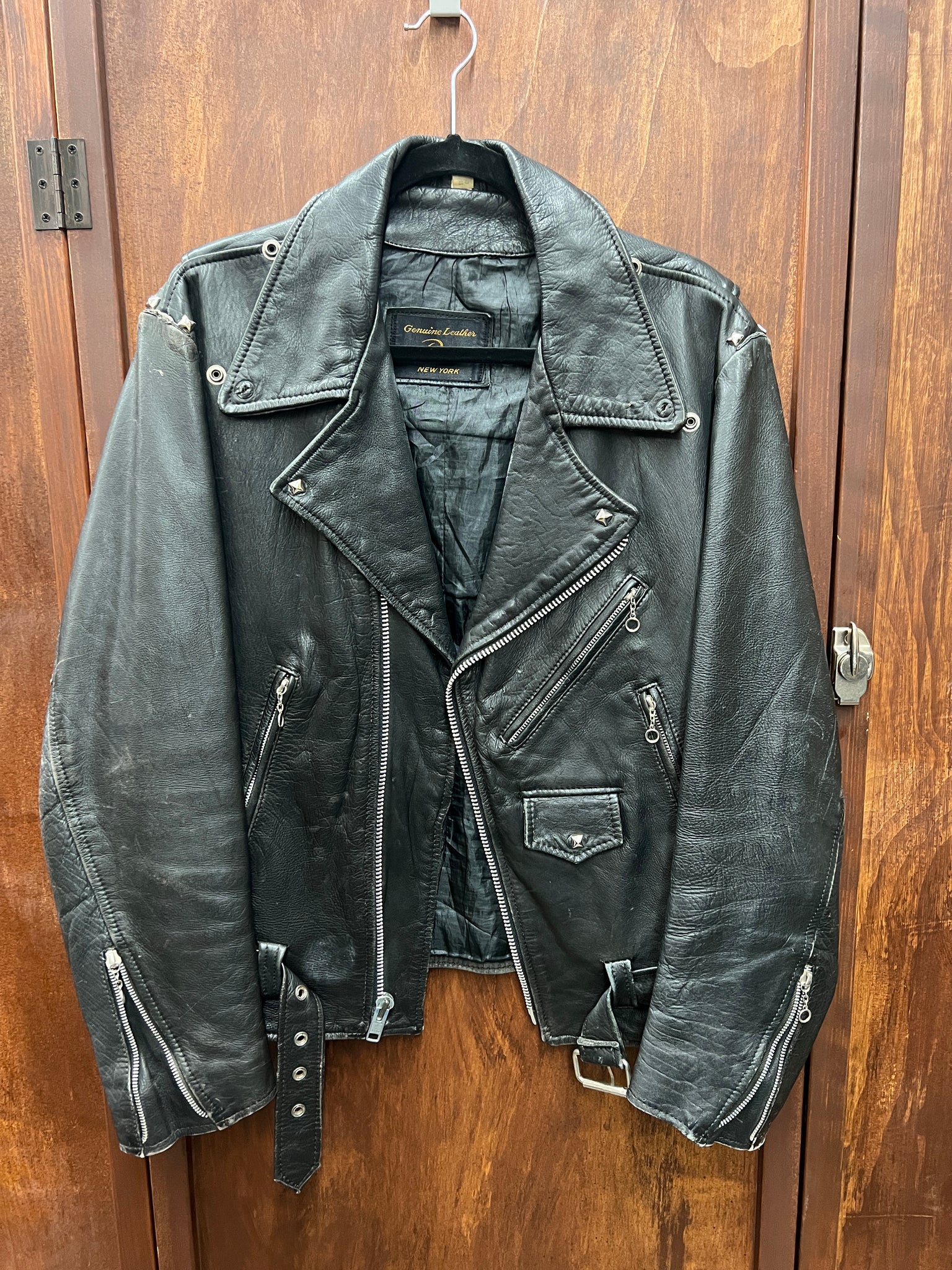 1980s JACKET- Pamir black leather motorcycle