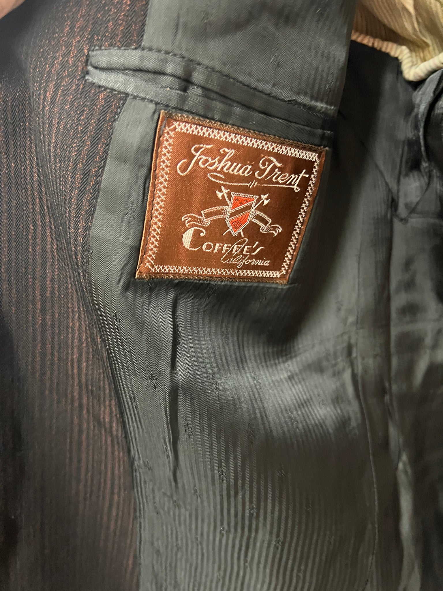 1960s JACKET- BLAZER- Joshua Trent slim lapel copper sheen