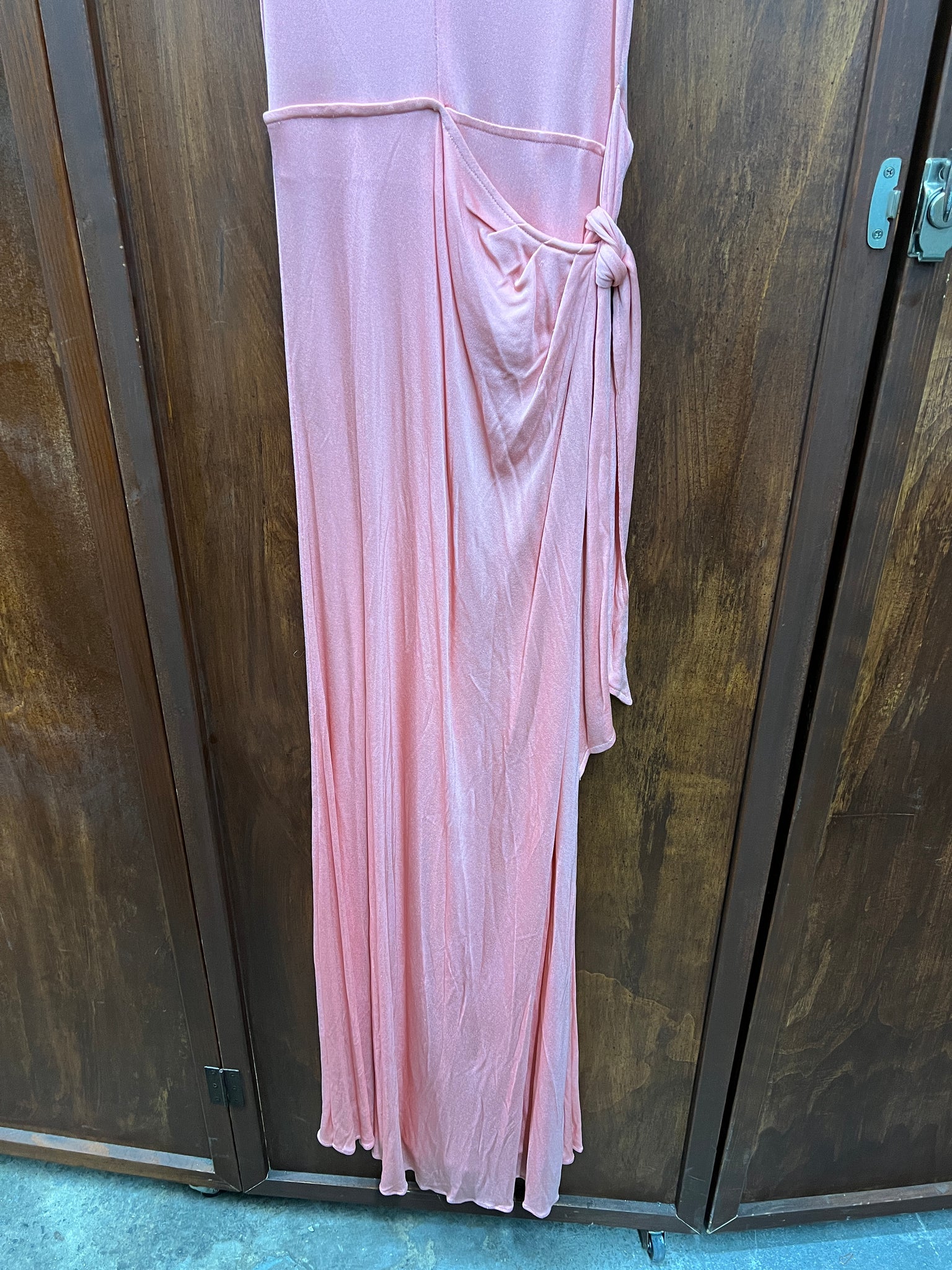 RENTAL 1970s -DRESS- Scott Barrie pink jersey dsico maxi