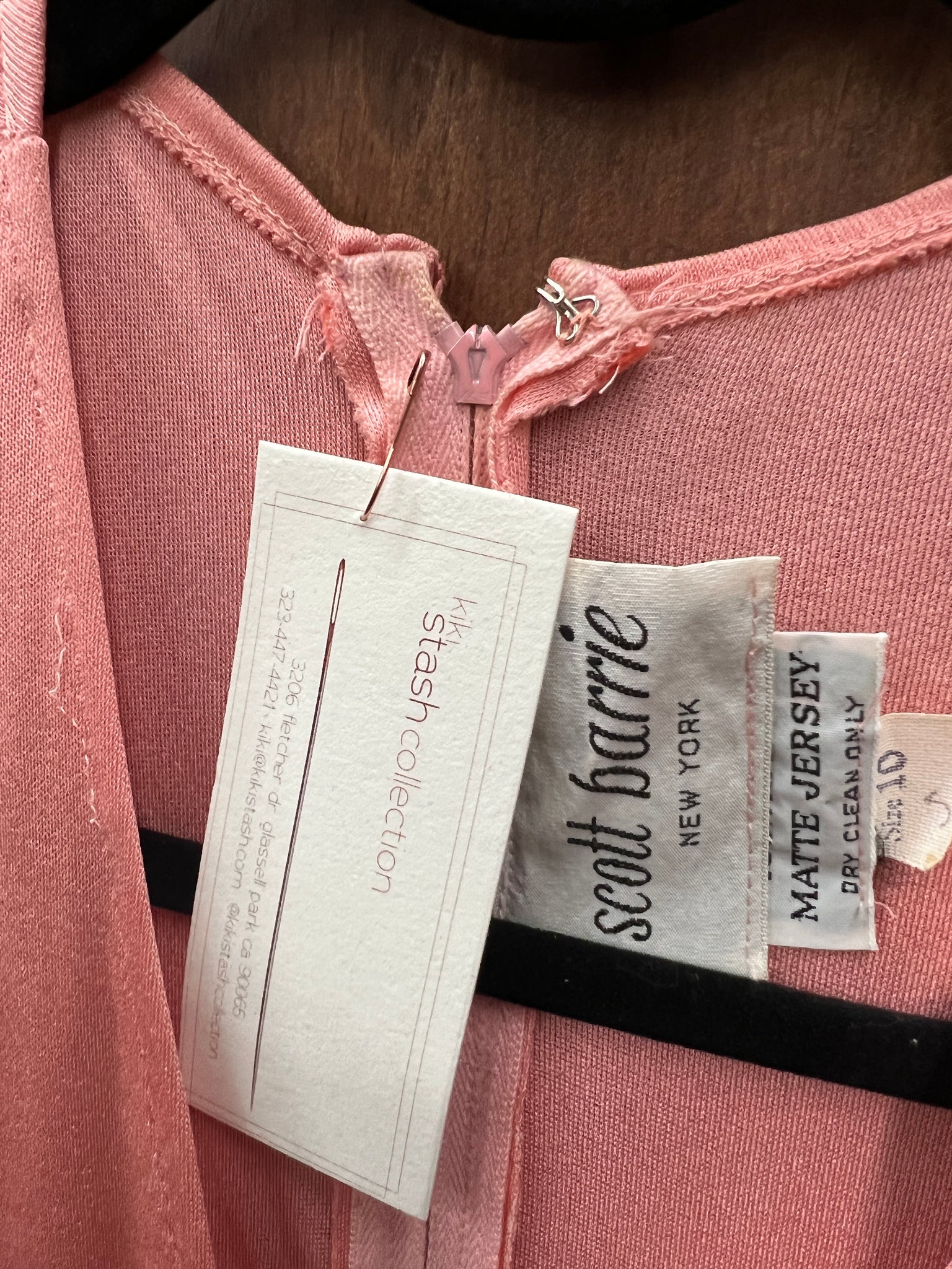RENTAL 1970s -DRESS- Scott Barrie pink jersey dsico maxi