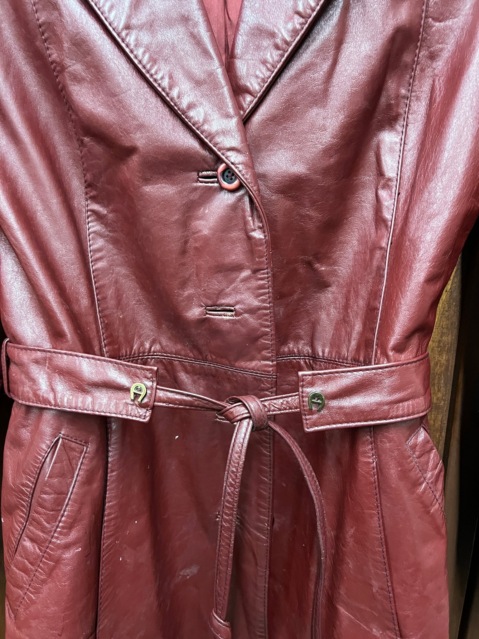 Aigner leather outlet coat