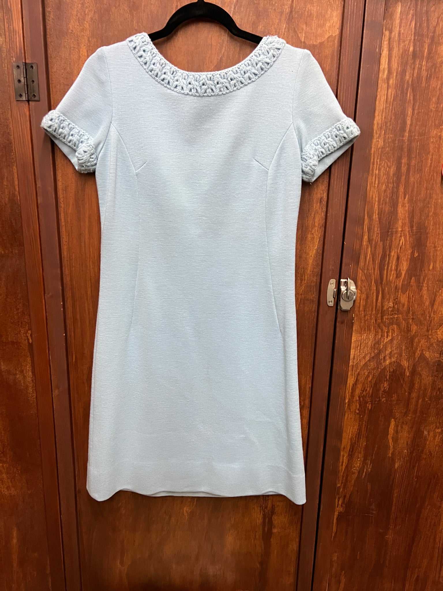 1960S DRESS- Renata Boutique mod cornflower blue knit