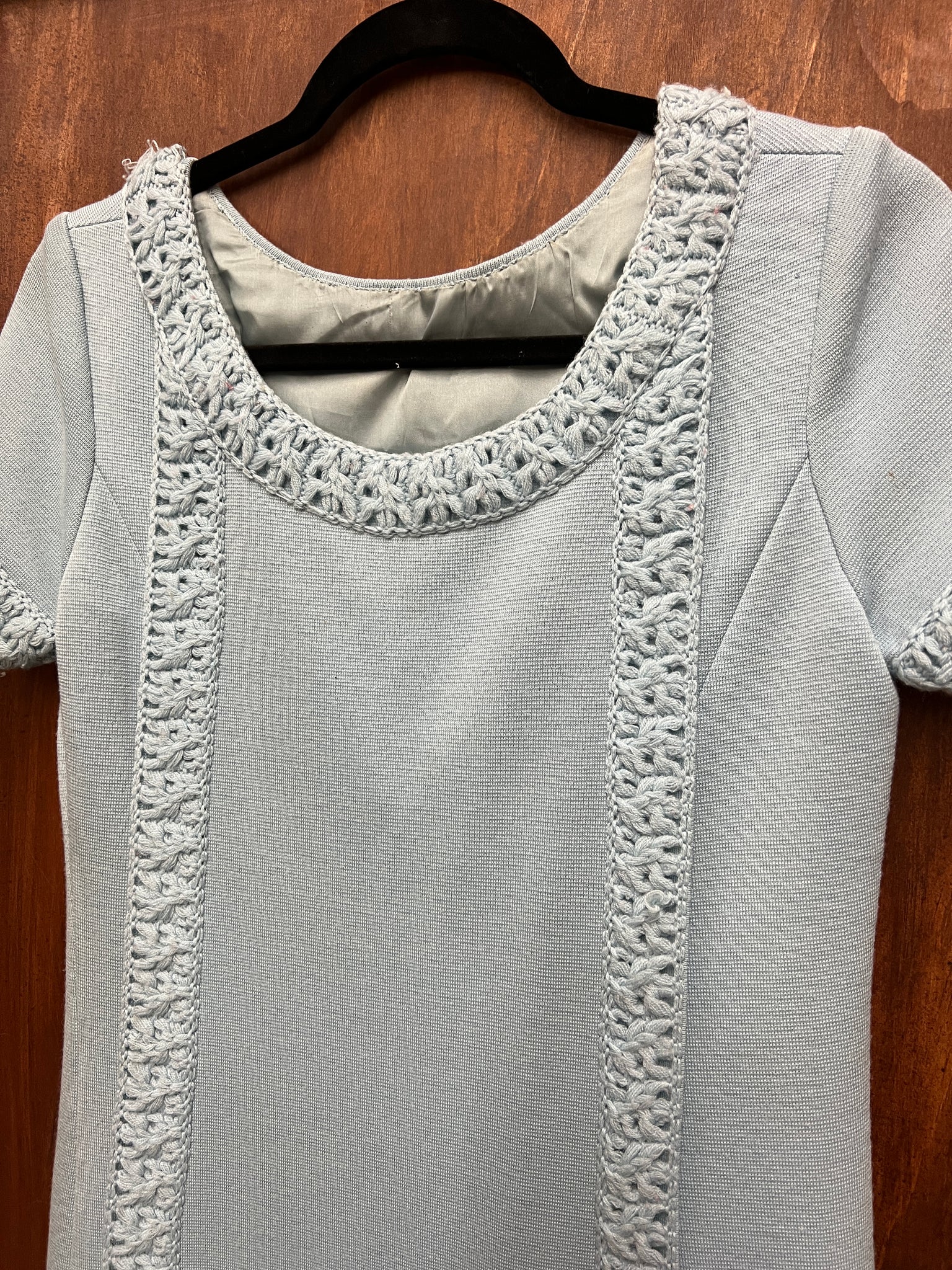 1960S DRESS- Renata Boutique mod cornflower blue knit