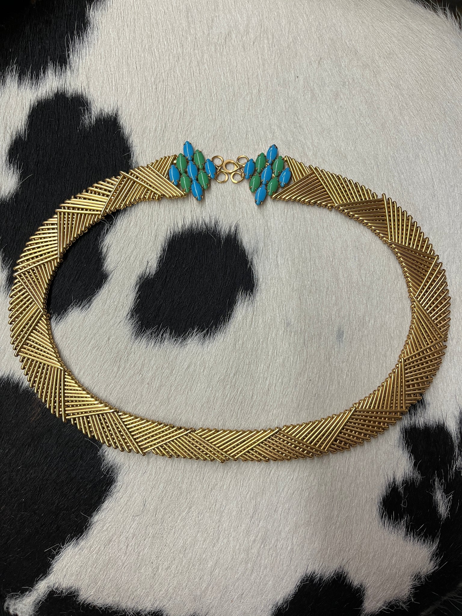 1990s ACCESSORIES-BELT- gold articulated metal (AS IS)