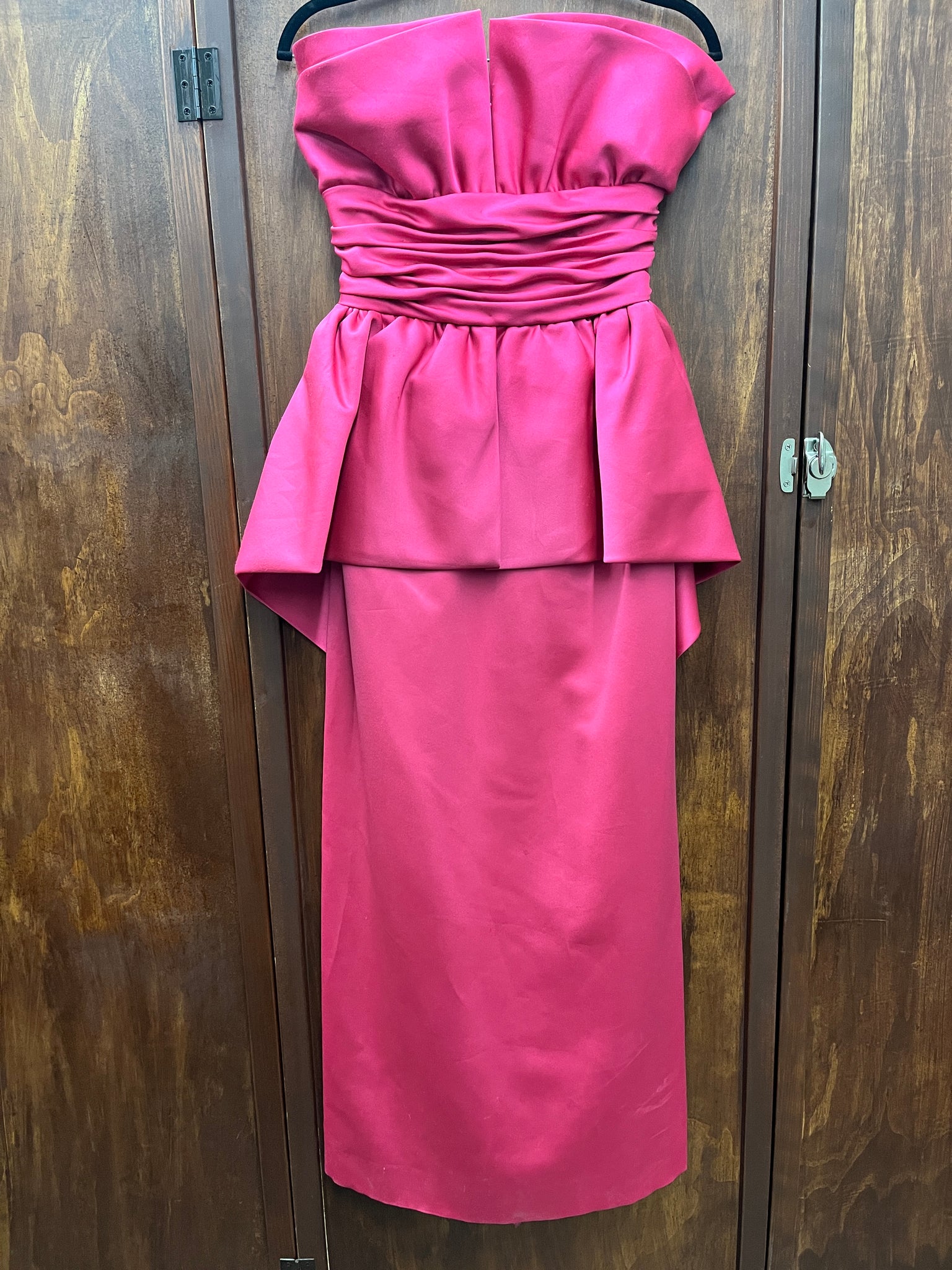 1980s DRESS- hot pink strapless Madonna PROM