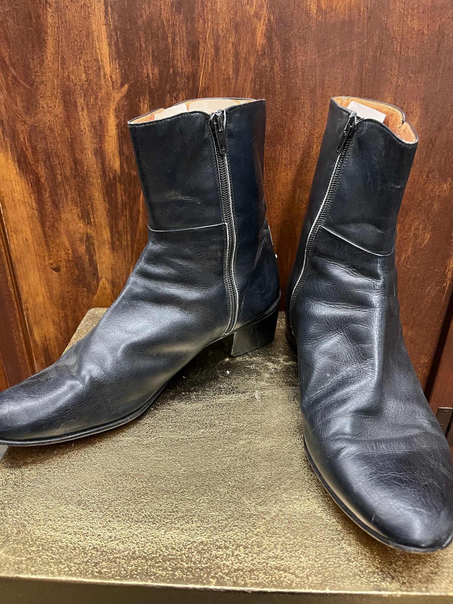 1960s MENS SHOES- BOOTS-Vero Cuoio- dark blue beatle boots