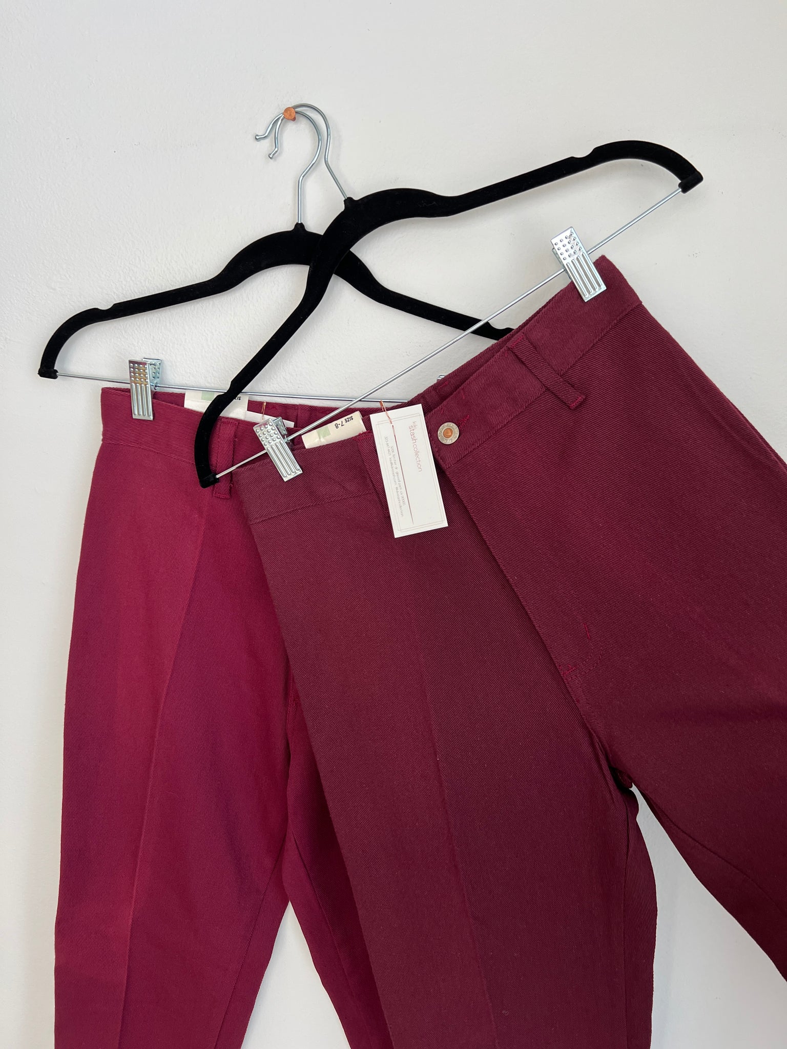 1980s MULTIPLES-PANTS- LeBon maroon high waisted stretch jeans