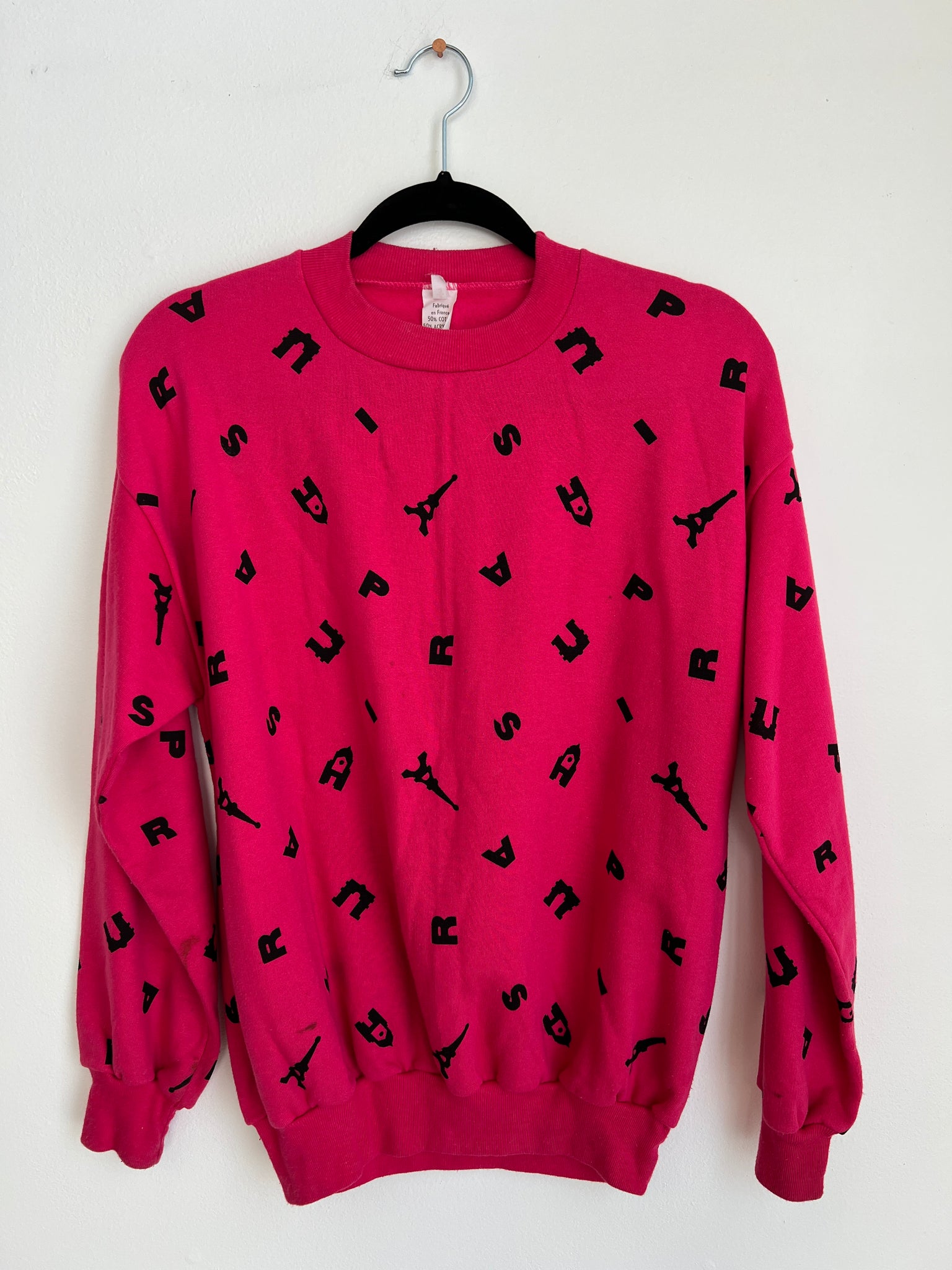 1980s TSHIRT- SWEATSHIRT- magenta Paris graphic