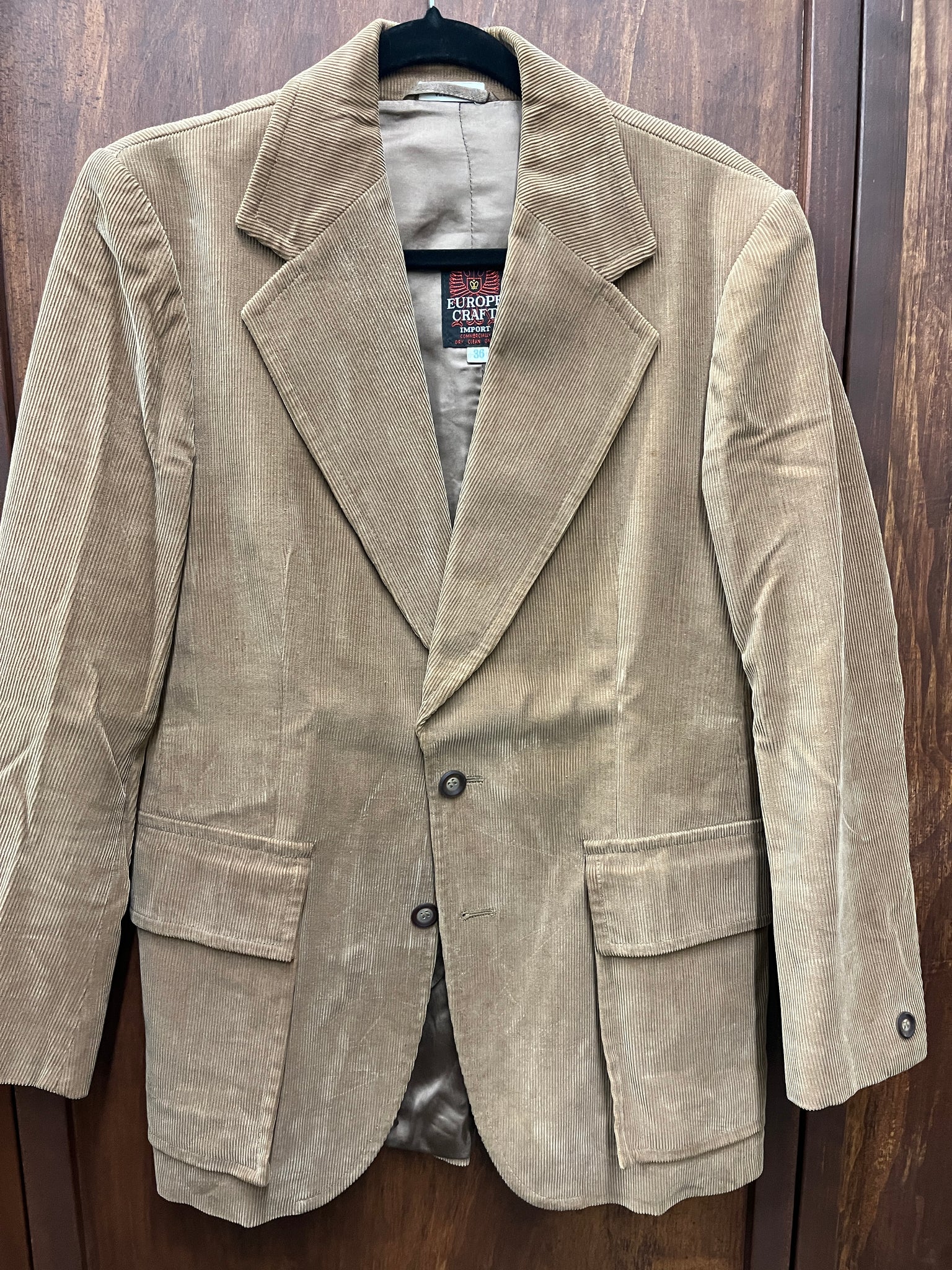 1970s Eurpean Craft brown courdoroy jacket