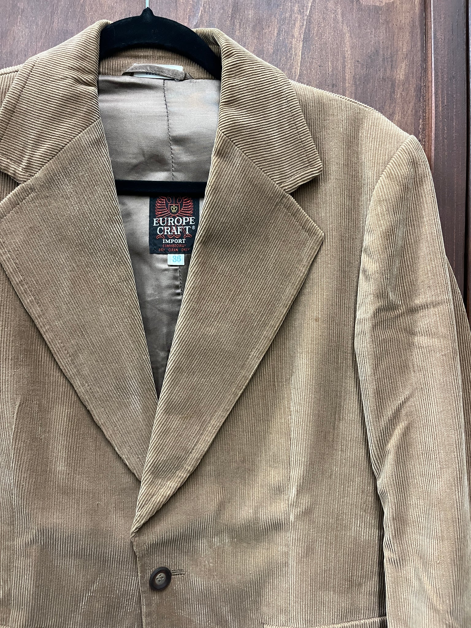 1970s Eurpean Craft brown courdoroy jacket
