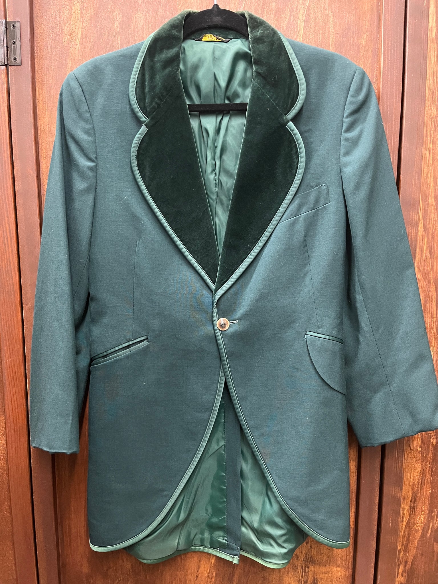 1970s forrest green tuxedo jacket