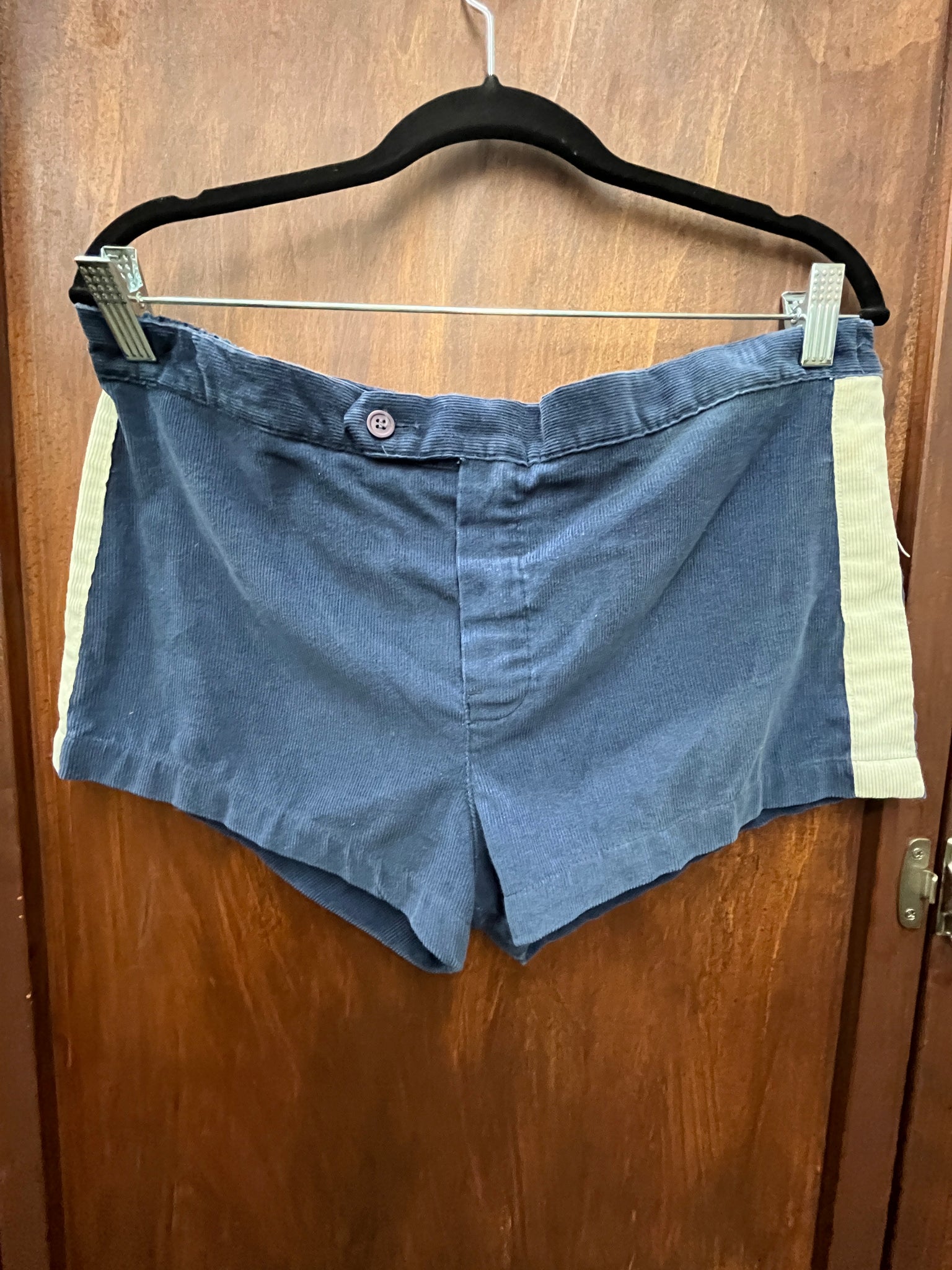 1970s mens navy cord shorts