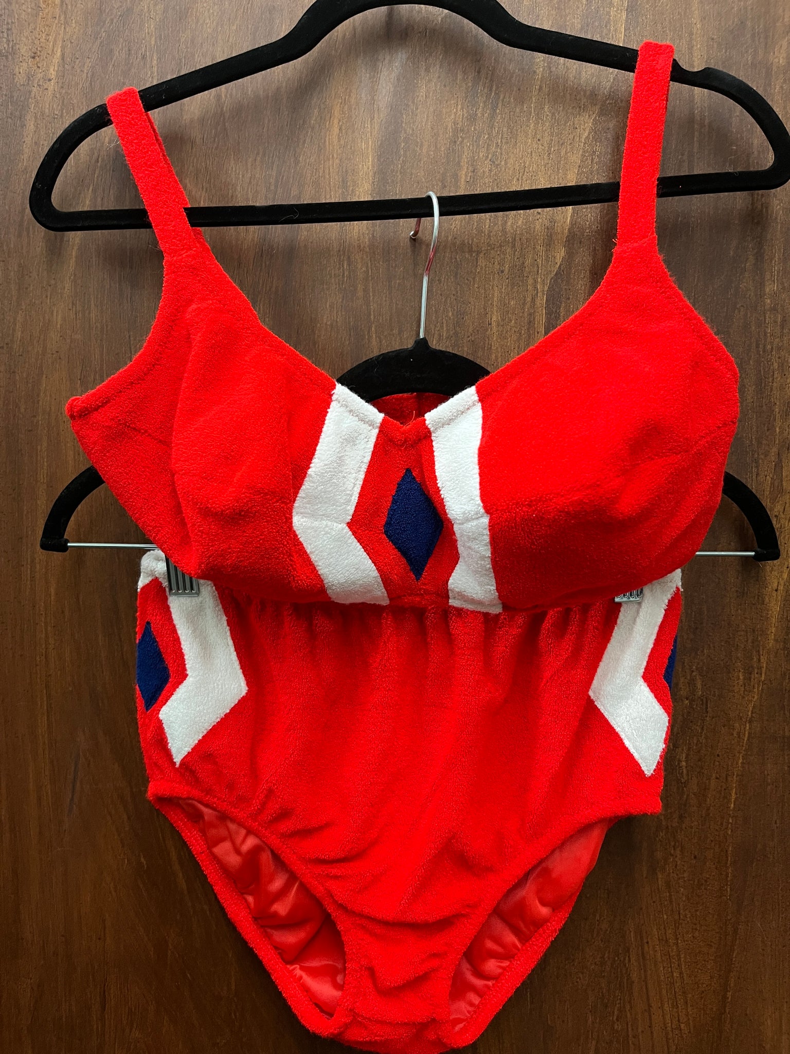 1970s red/white/blue terry bikini